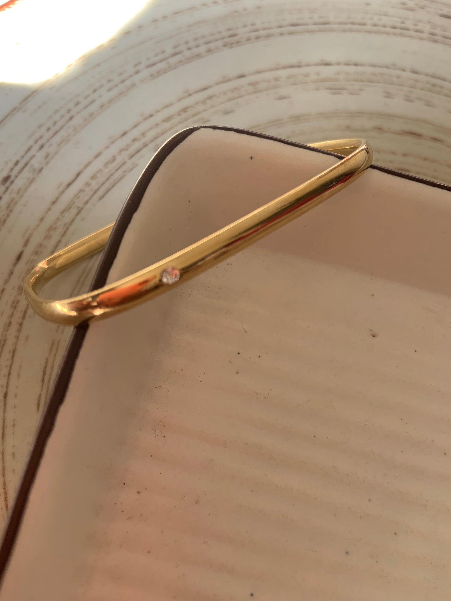 Square Bangle With Zircon