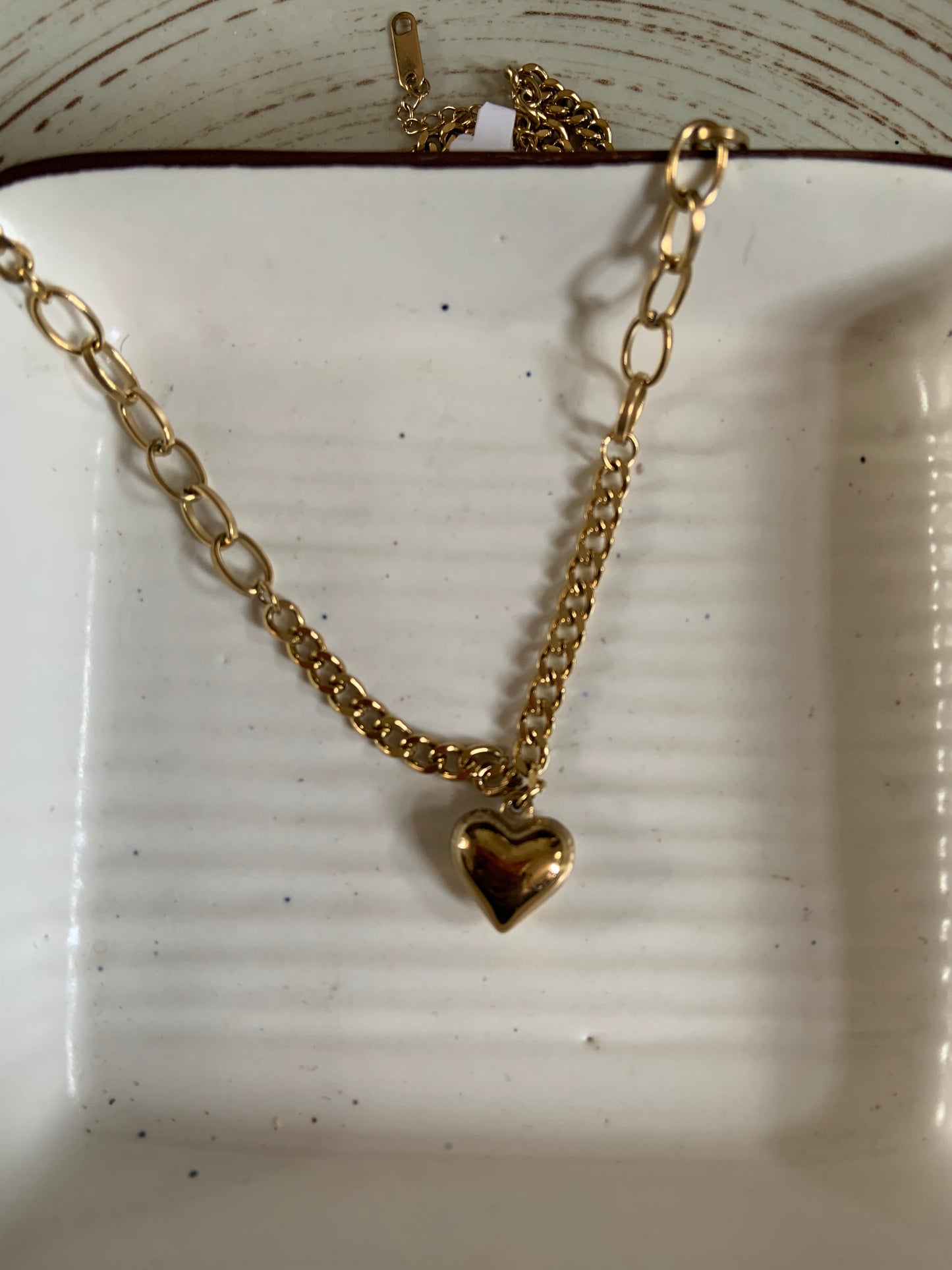 Chain & Heart Chunky Necklace
