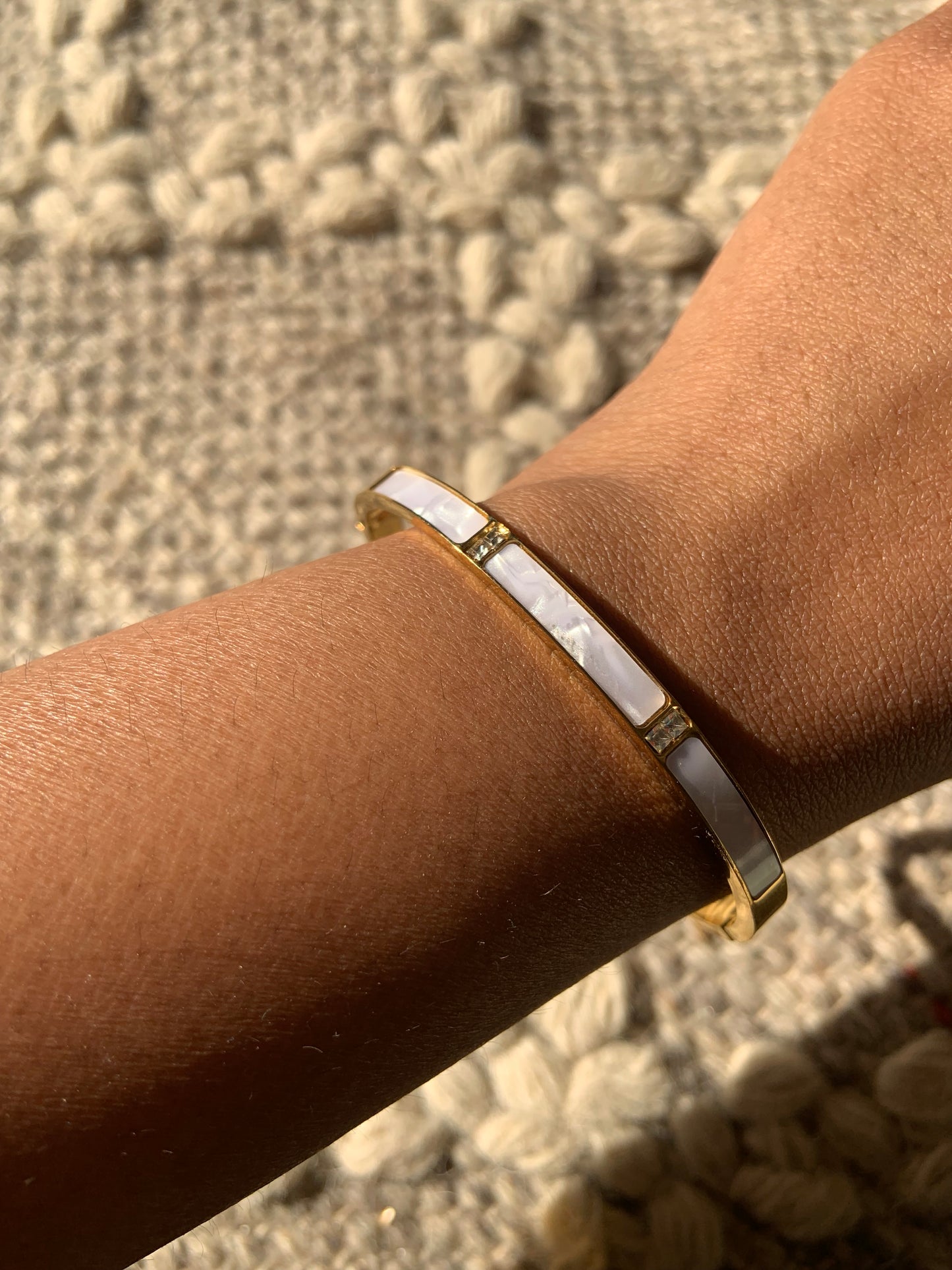 3 Pearl Zircon Bangle