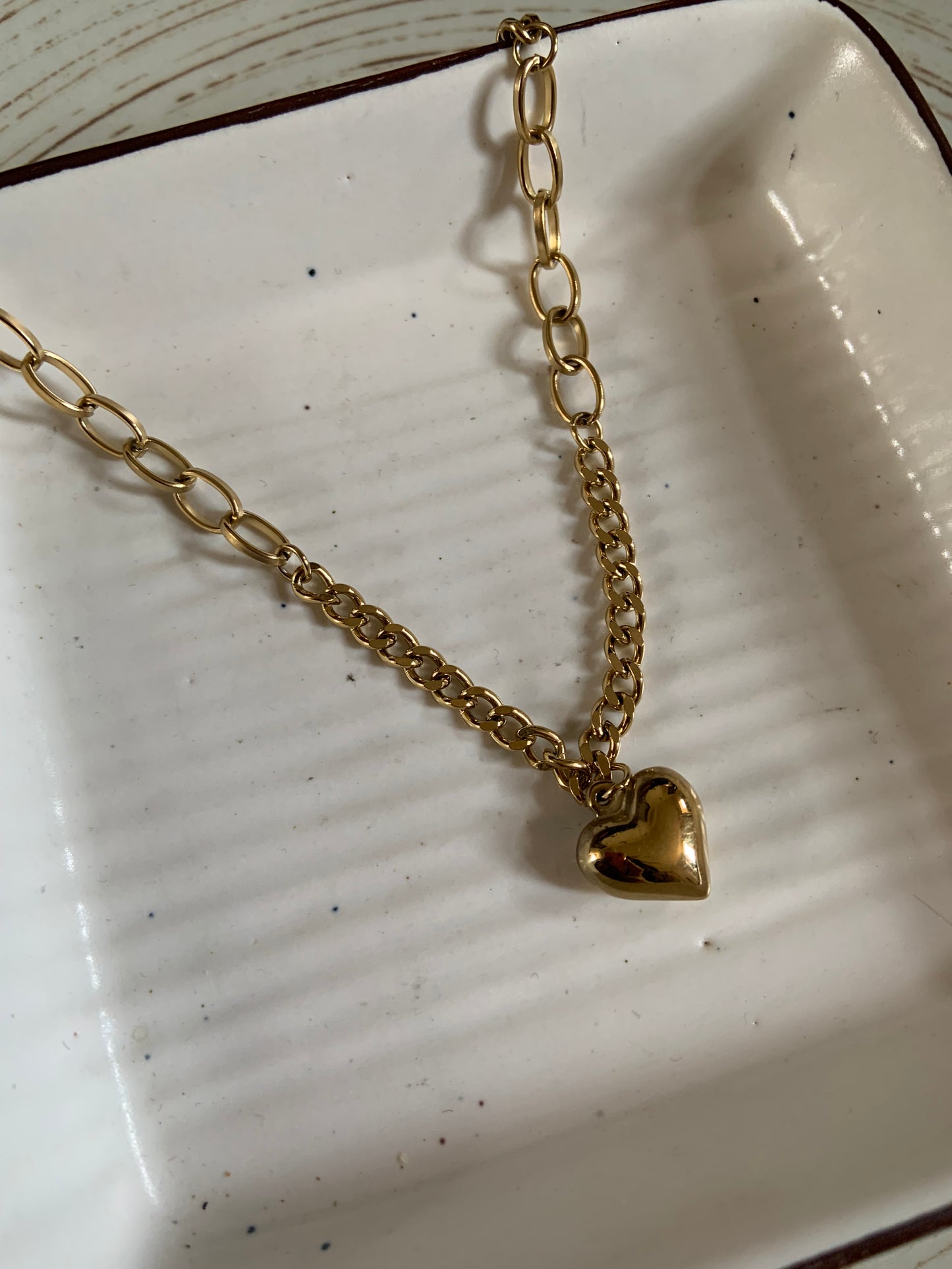 Chain & Heart Chunky Necklace
