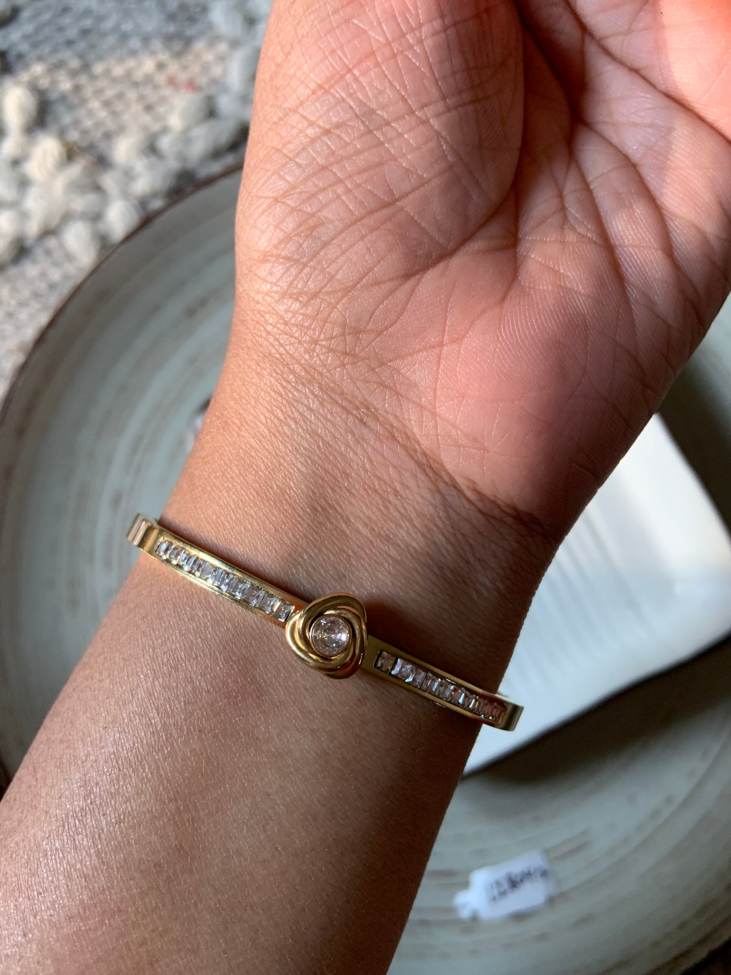 Rose And Zircon Bangle