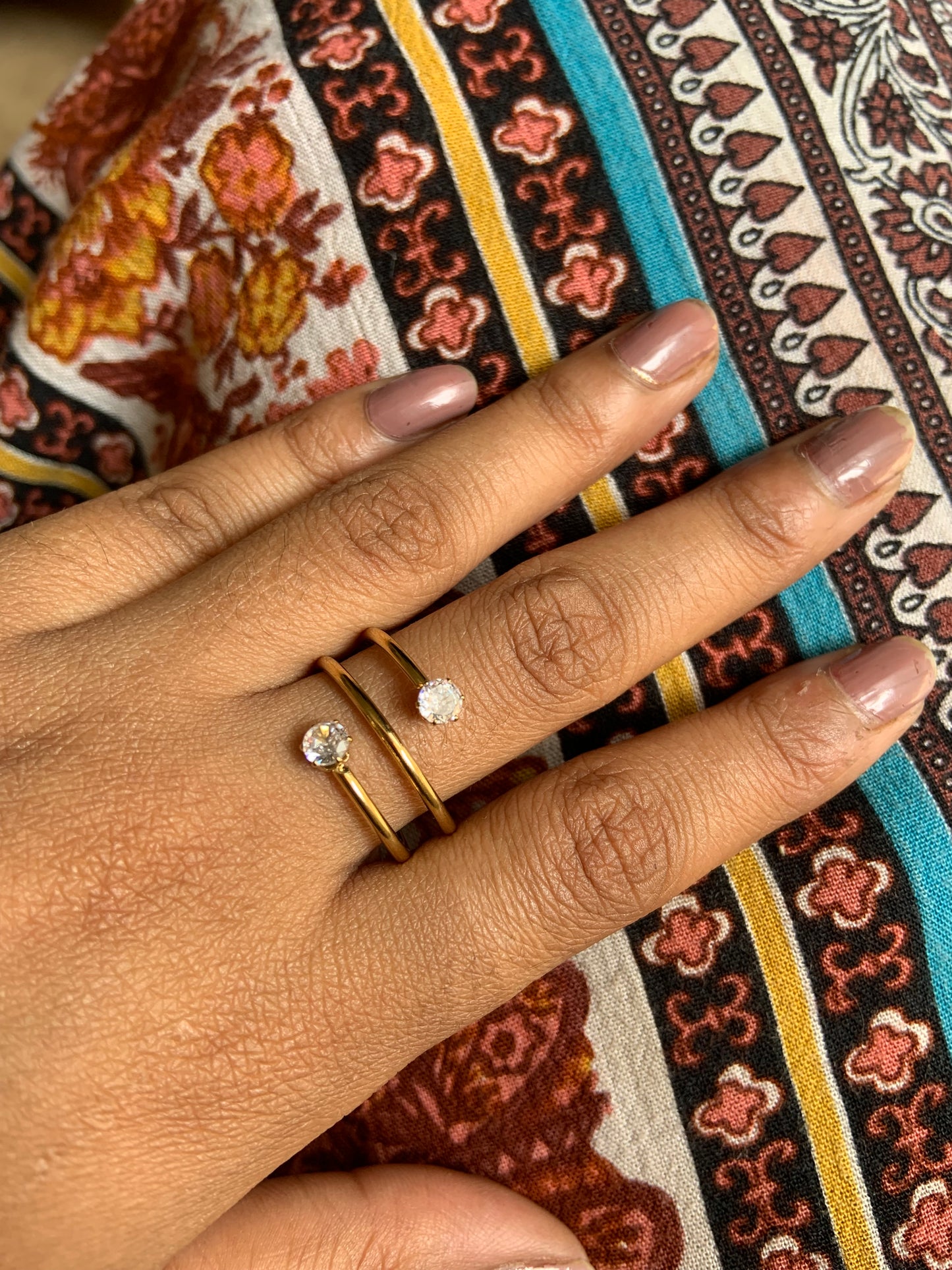Spiral Rings With Dual Crystal