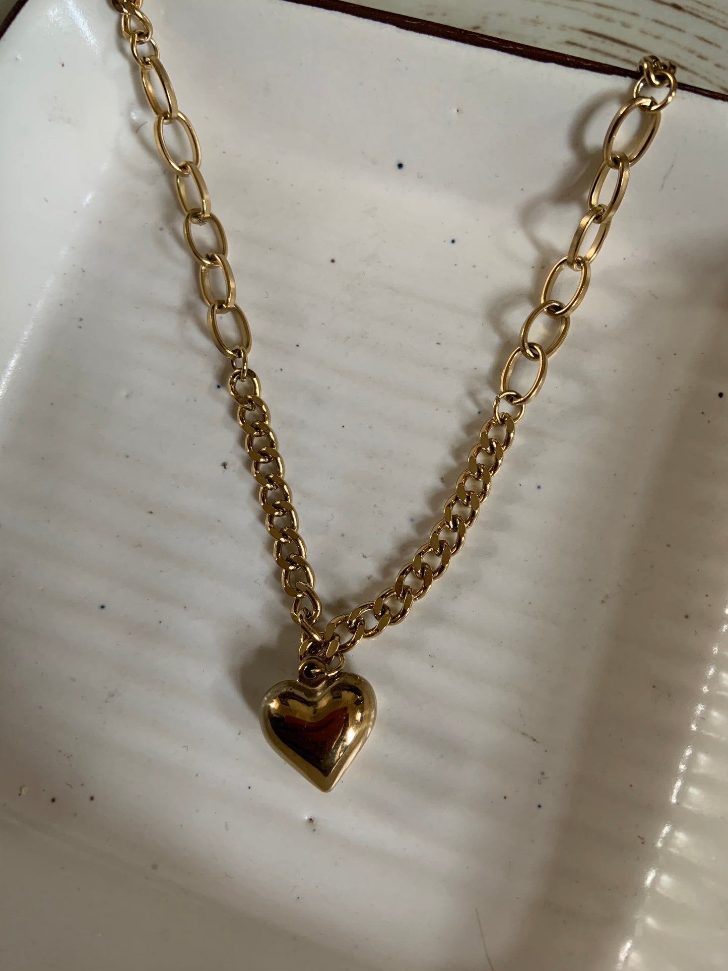 Chain & Heart Chunky Necklace