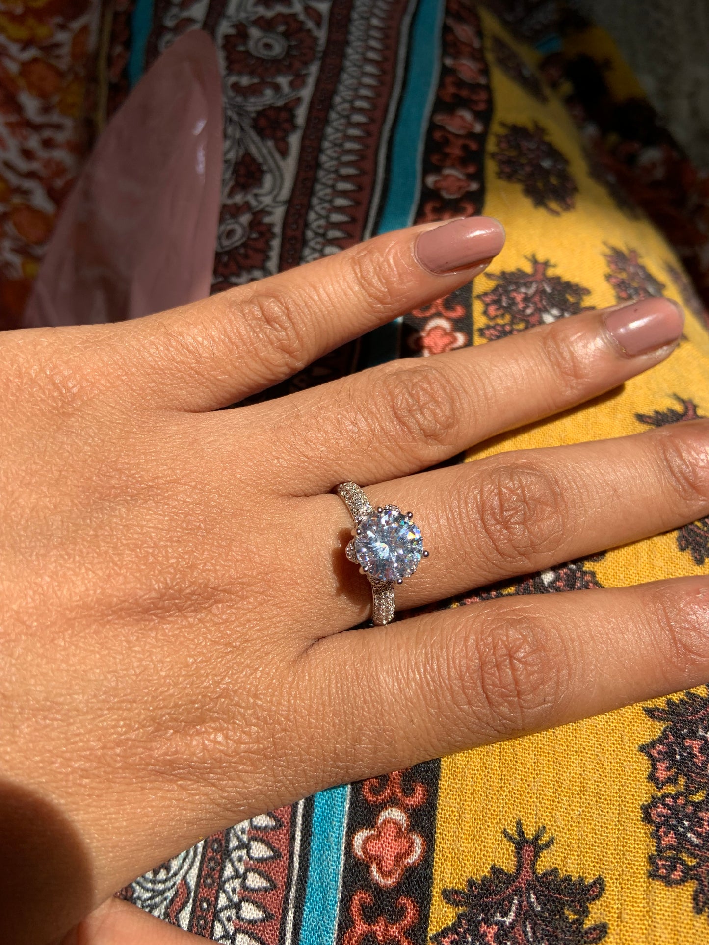 Brilliant Cut Crystal Ziron Ring