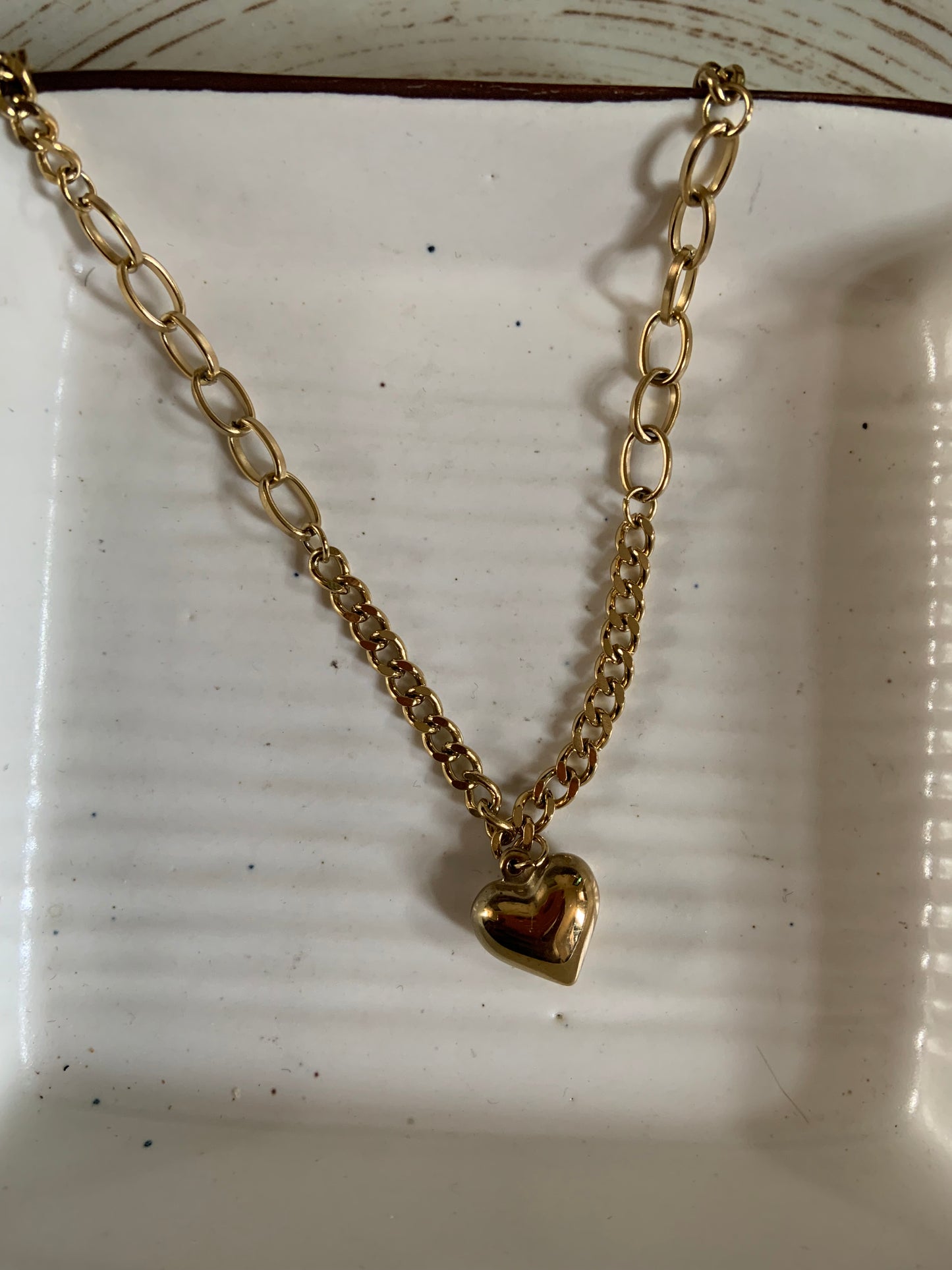 Chain & Heart Chunky Necklace