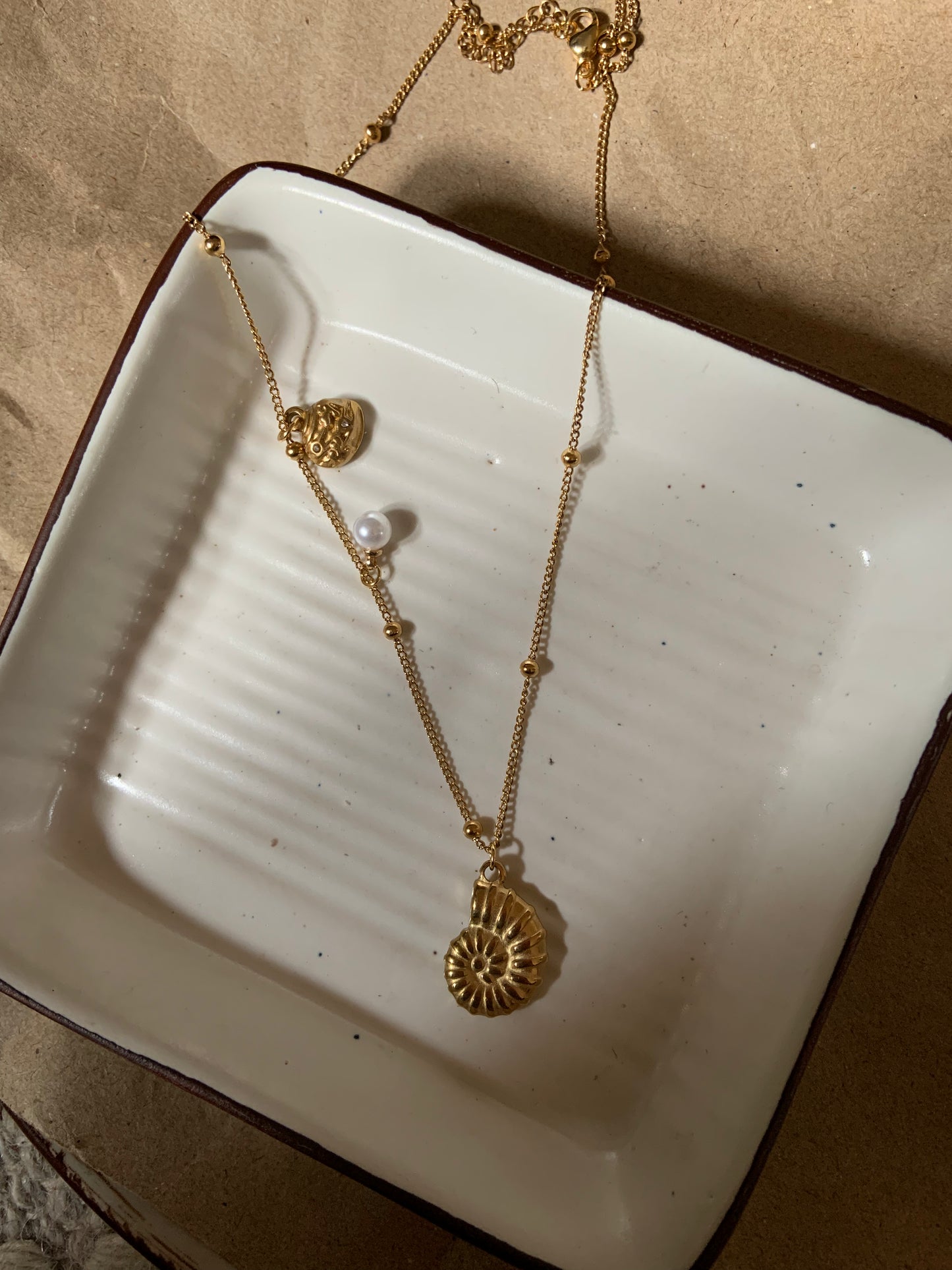 Pearl Oyster & Fead Necklace