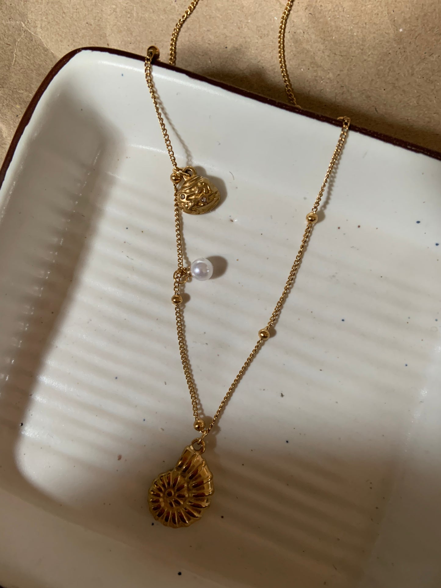 Pearl Oyster & Fead Necklace