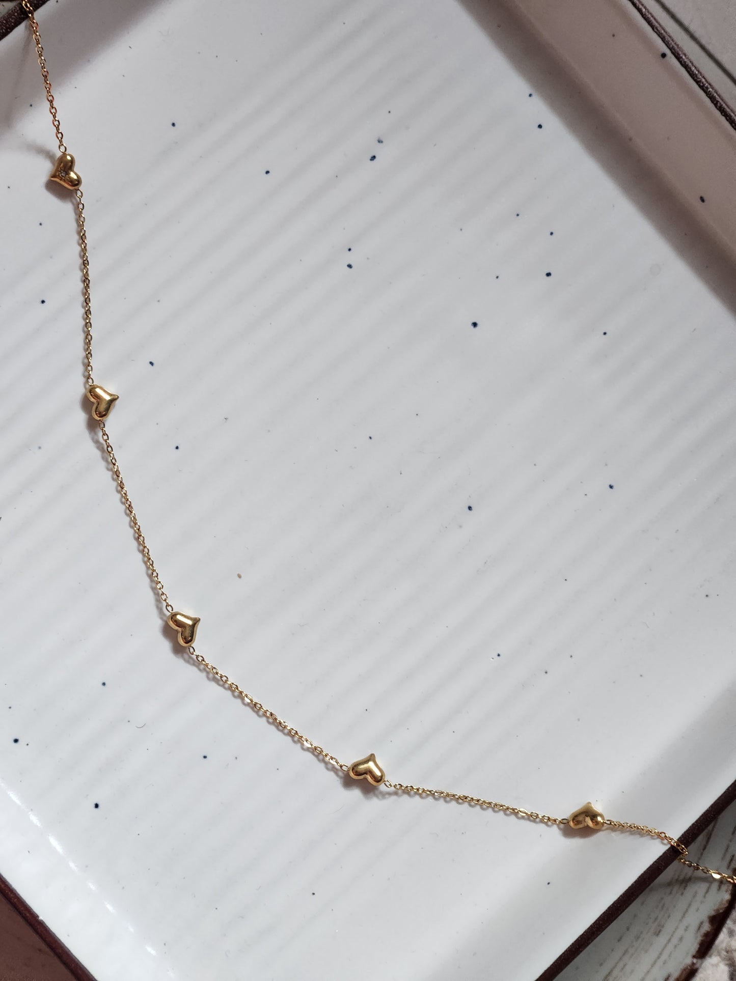 Heart & Zircon Mini Chain Necklace