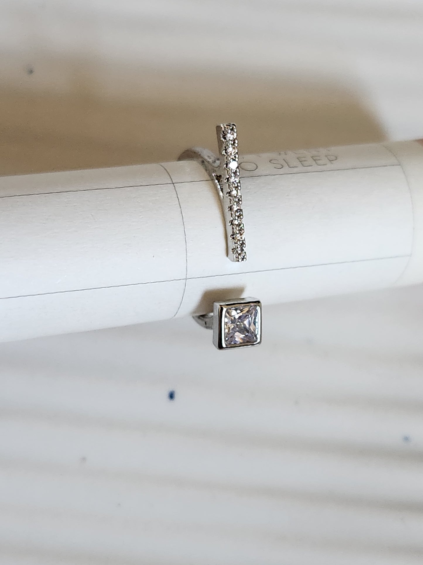 Crystal Studded Open Rings