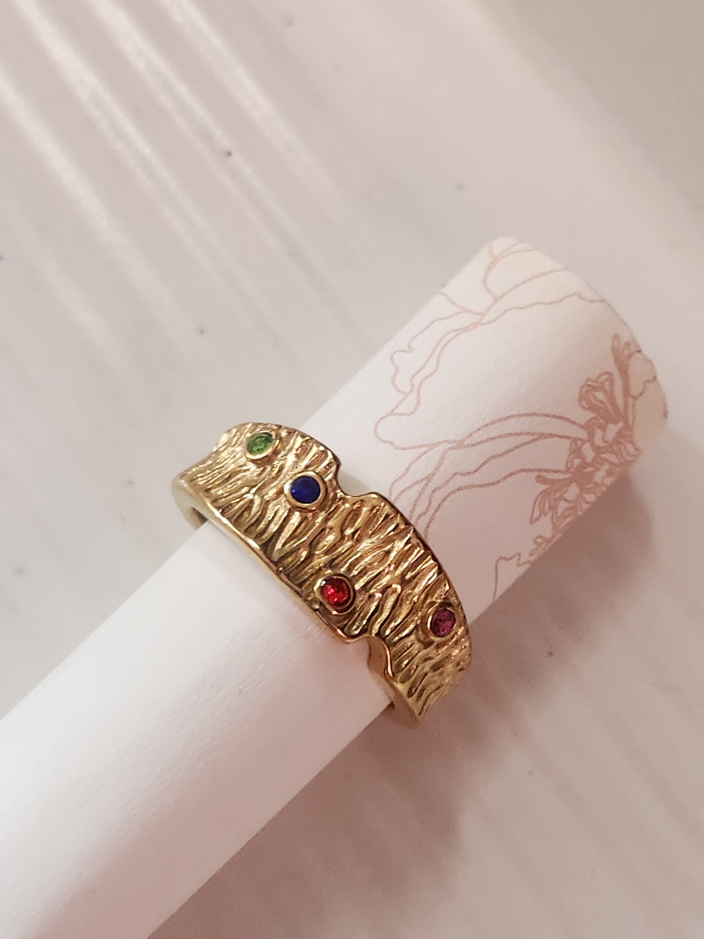 Multi Zircon Thumb Rings