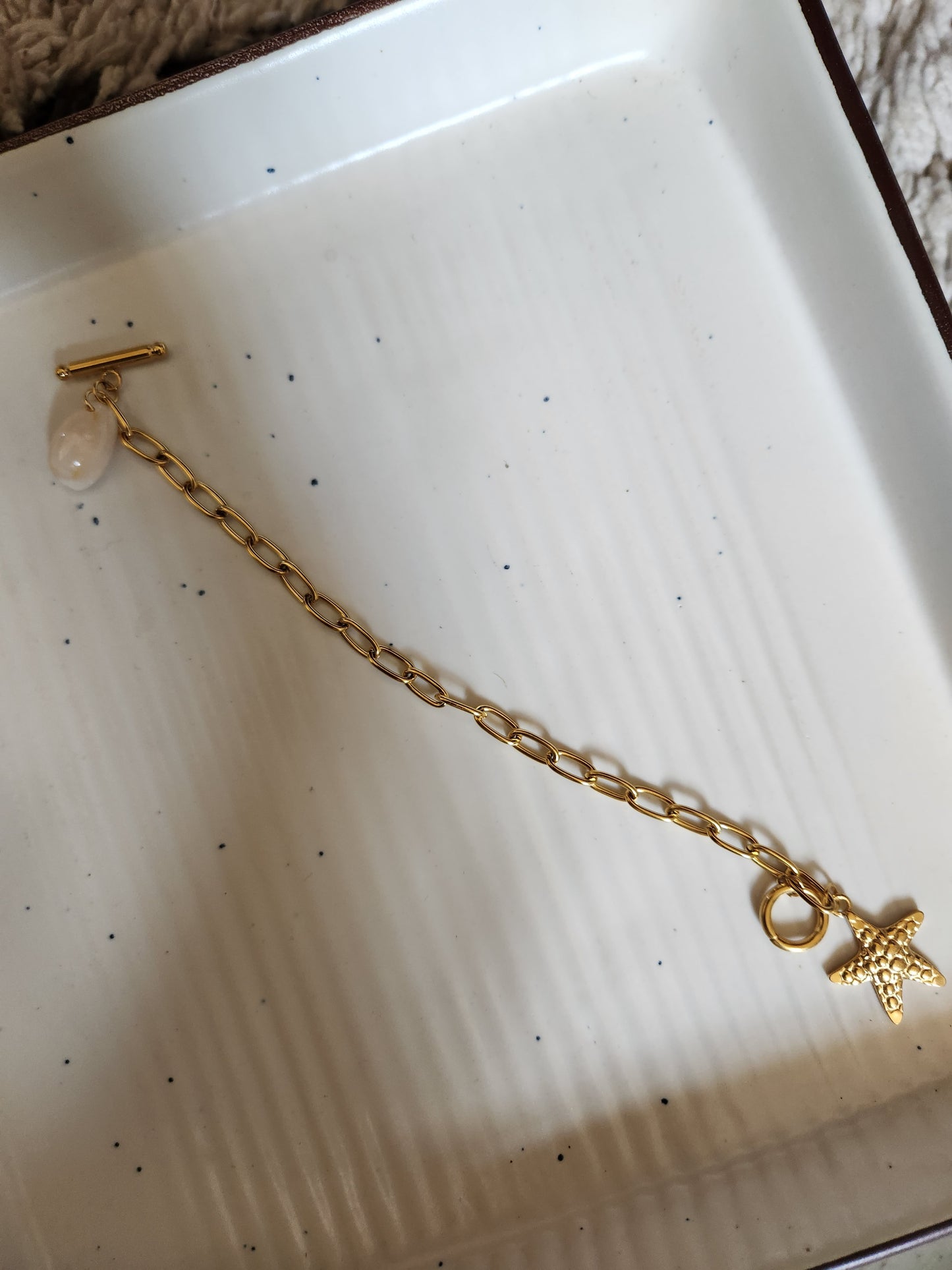 Starfish Seashell Chain Bracelet