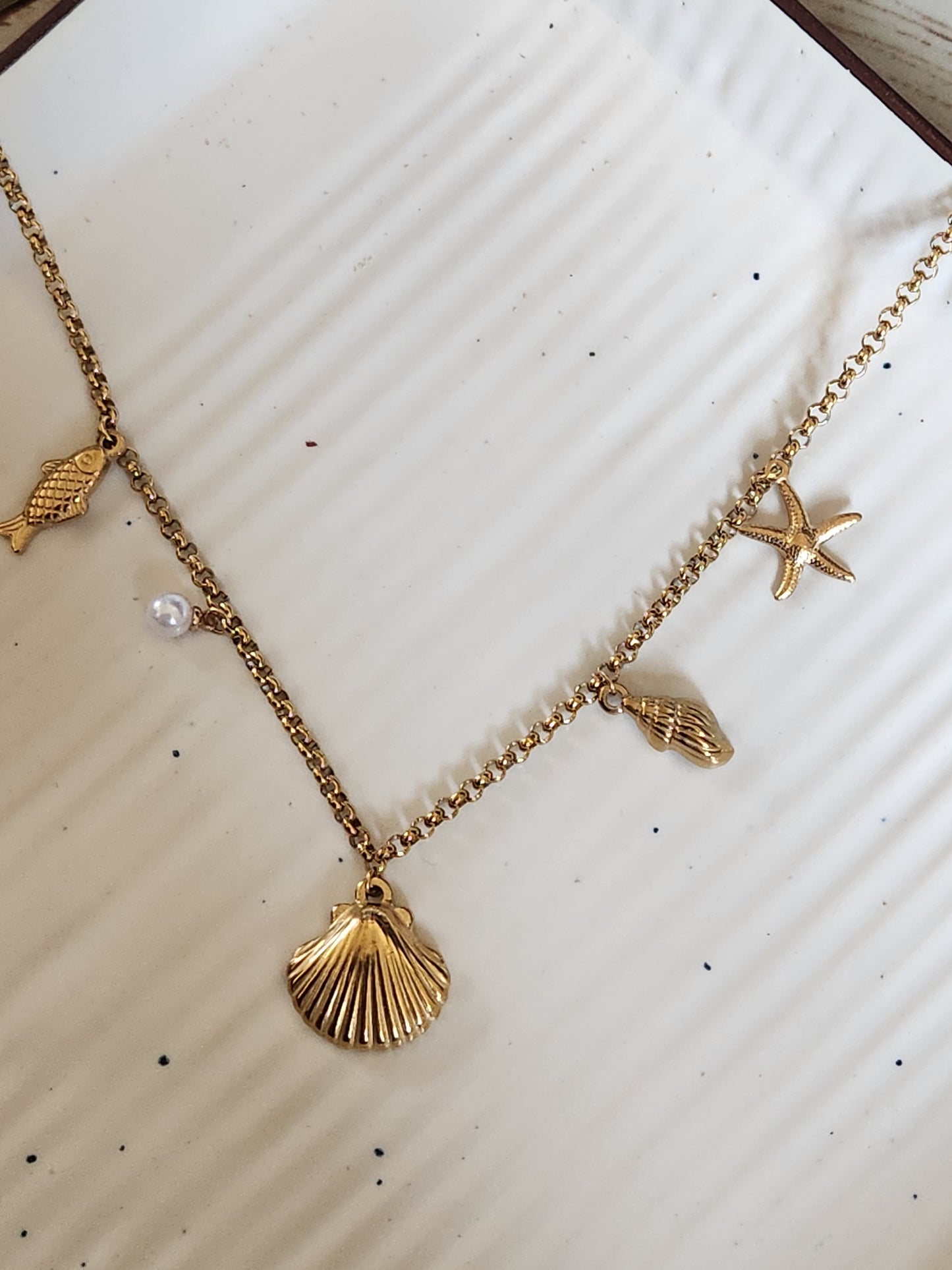 Star Fish Shel Pearl Necklace