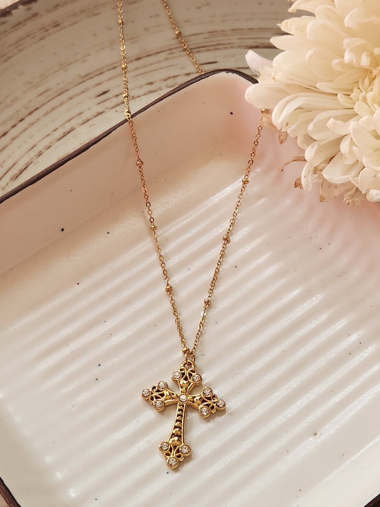 Zircon Cross Necklace
