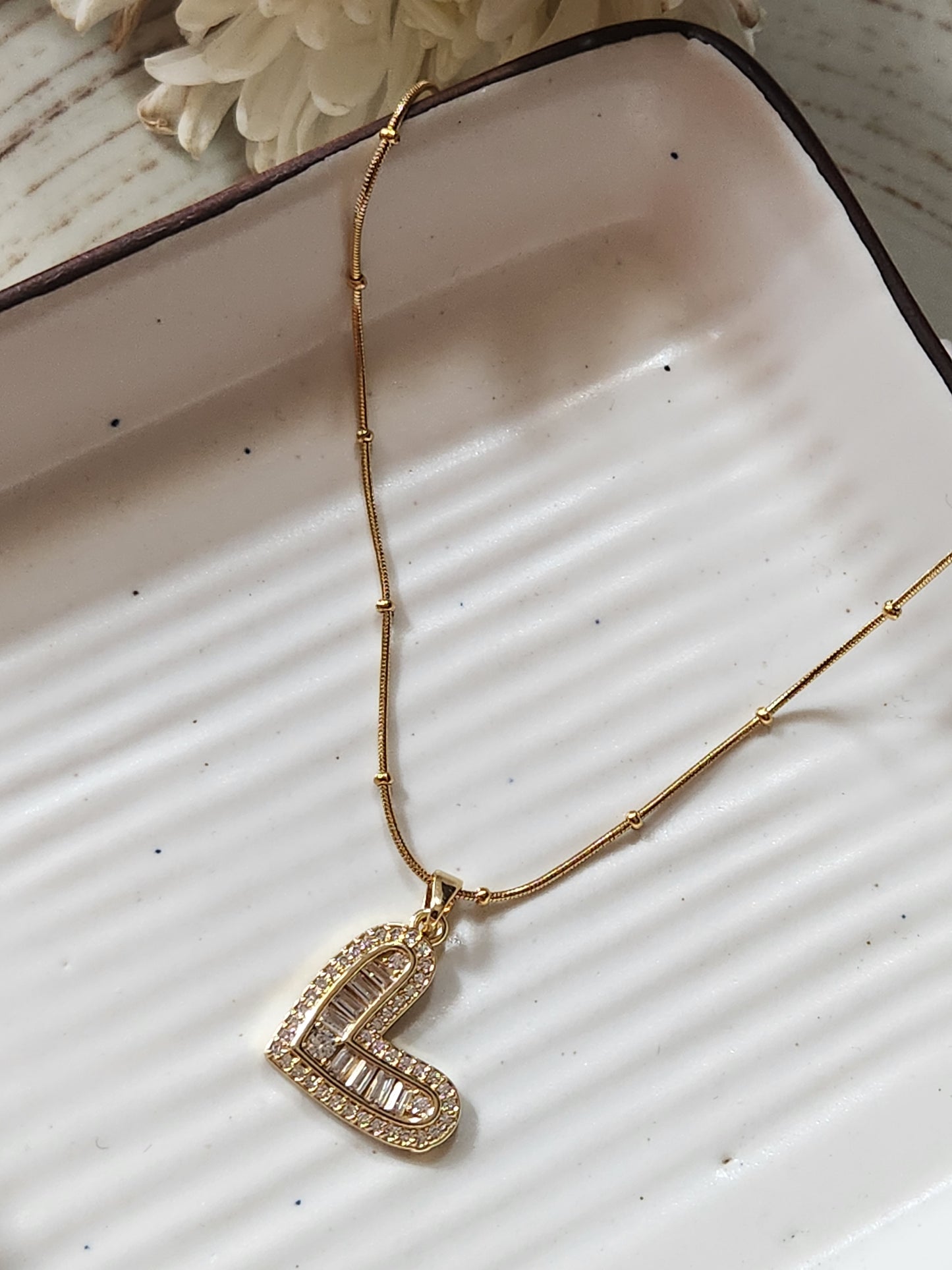 Heart& Zircon Necklace