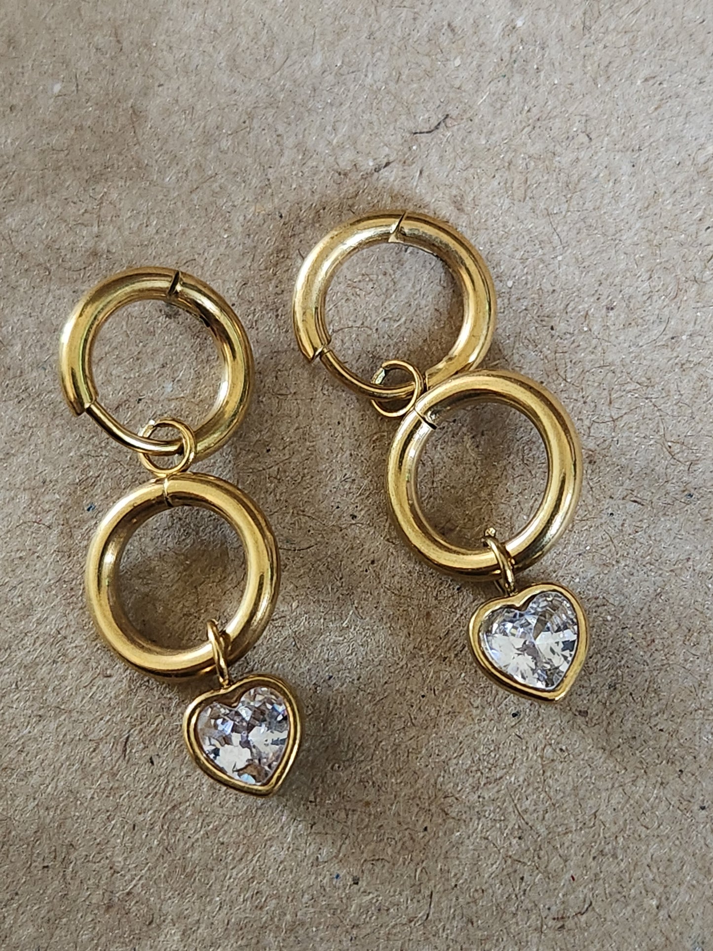 Mini Hoops Heart Dangler