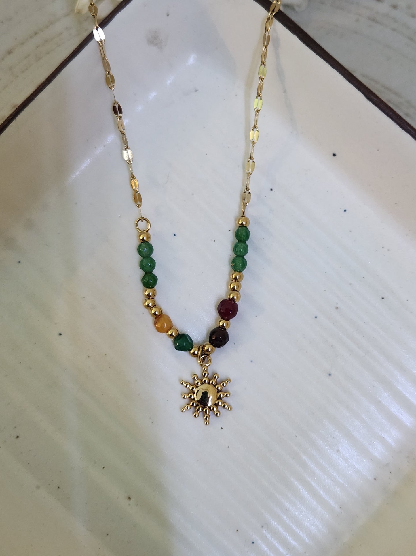 Earthy Sunshine Beaded Necklace