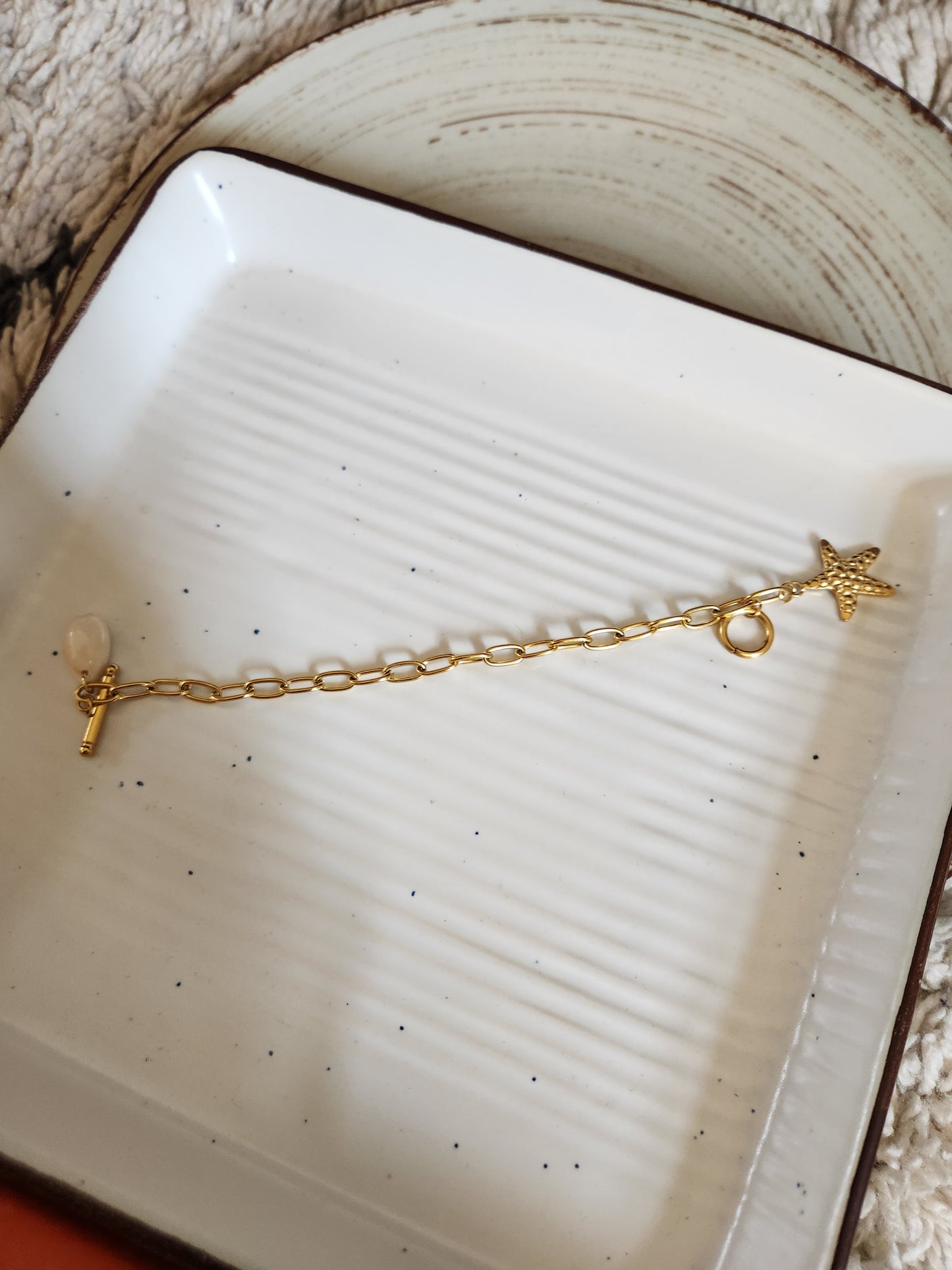 Starfish Seashell Chain Bracelet
