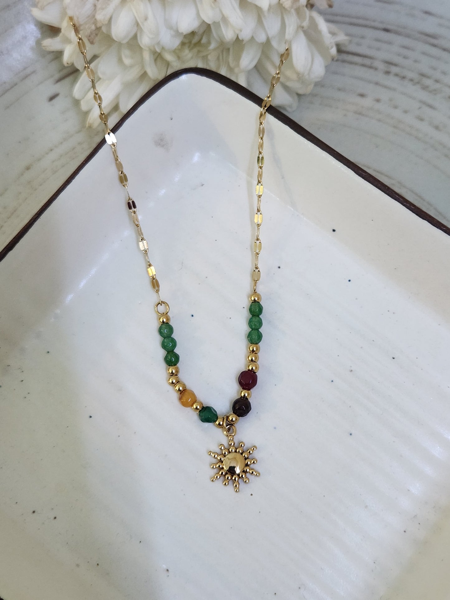 Earthy Sunshine Beaded Necklace