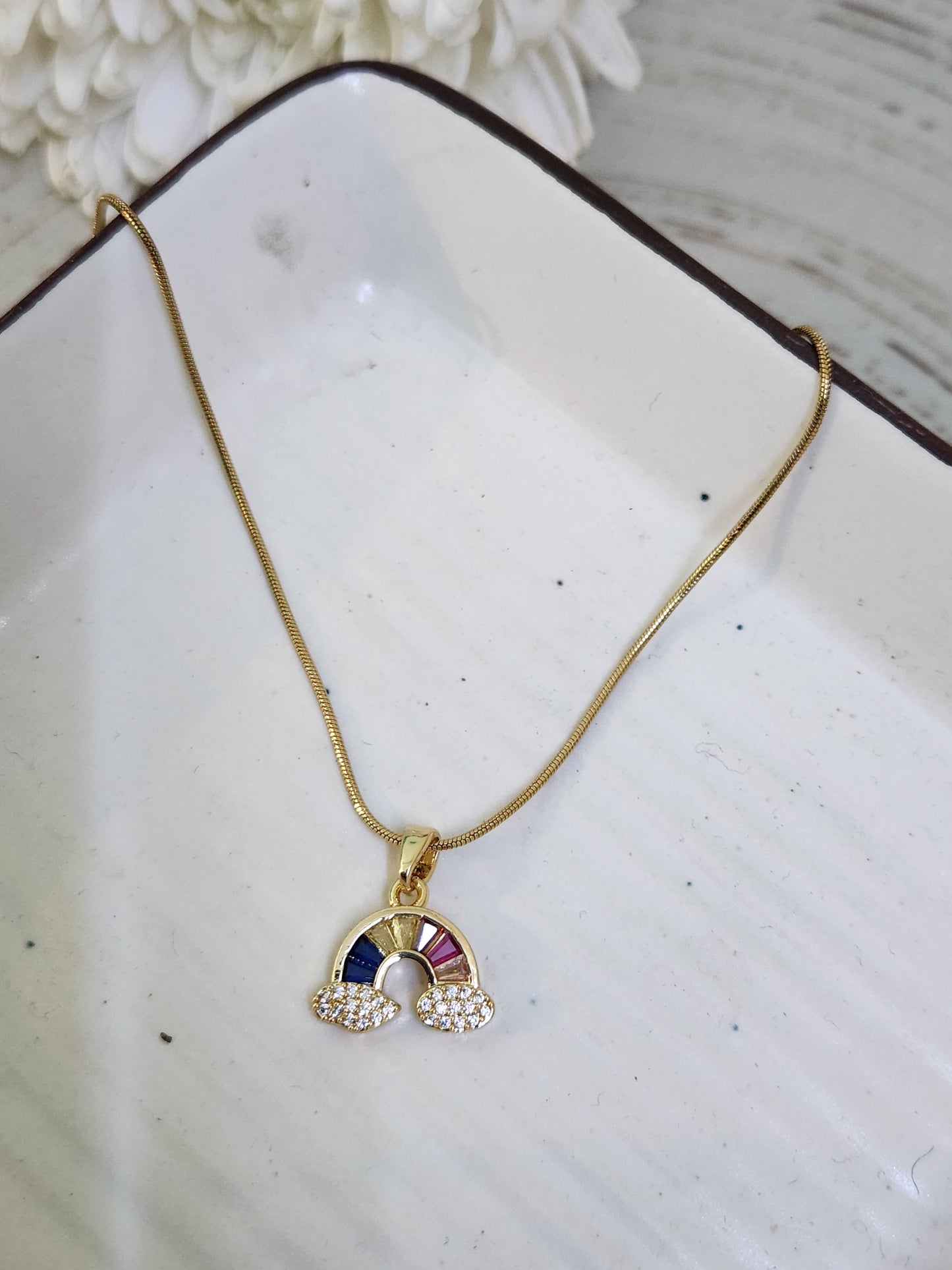 Rainbow Cloud With Zircon & Crystal