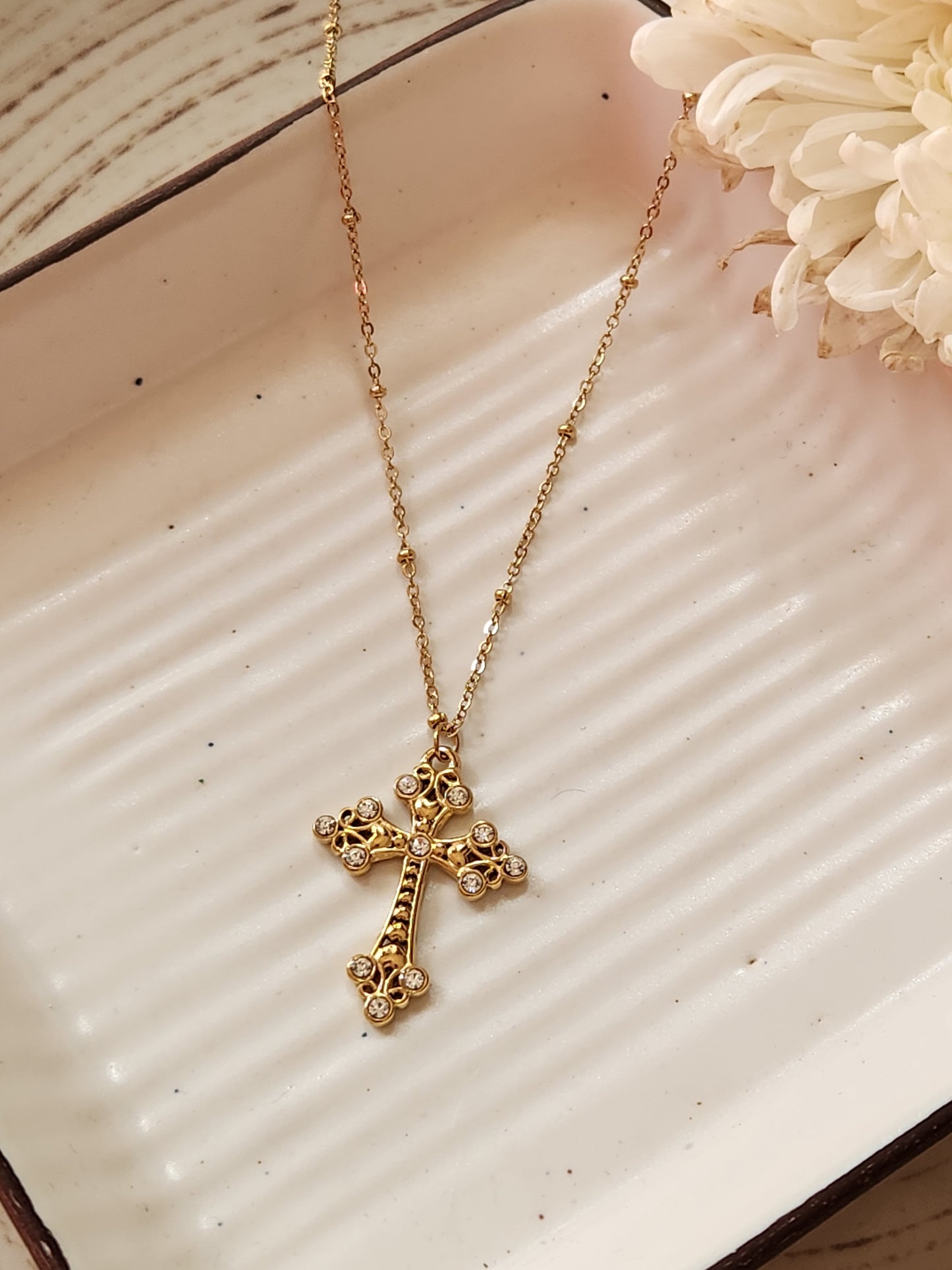 Zircon Cross Necklace