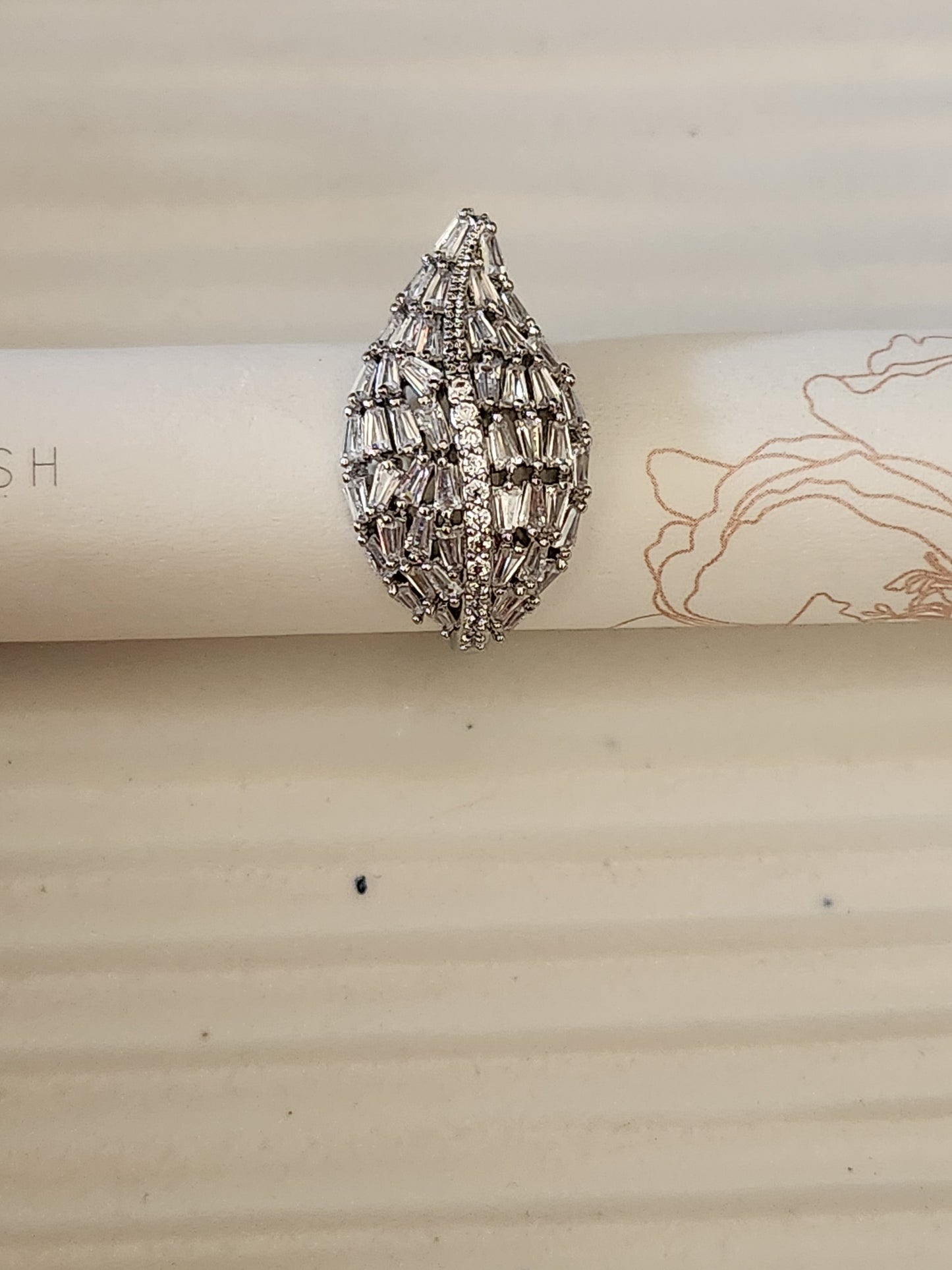 Zircon Leaf Rings