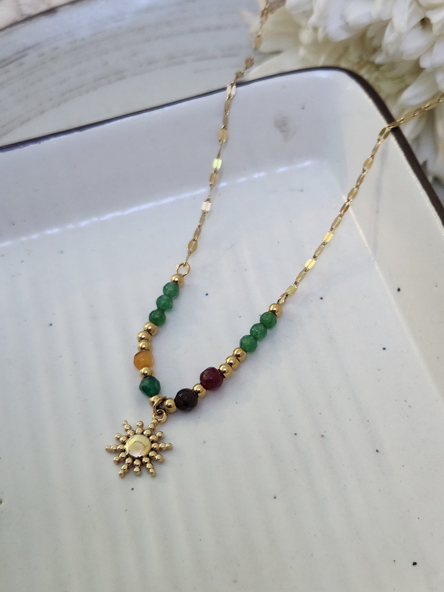 Earthy Sunshine Beaded Necklace