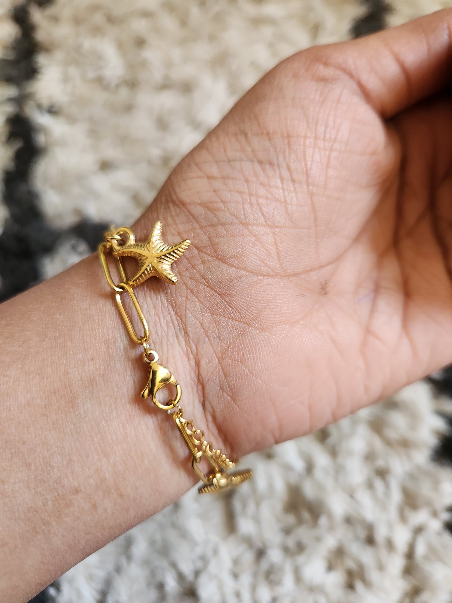 Pearl Shell Starfish Chain Bracelet