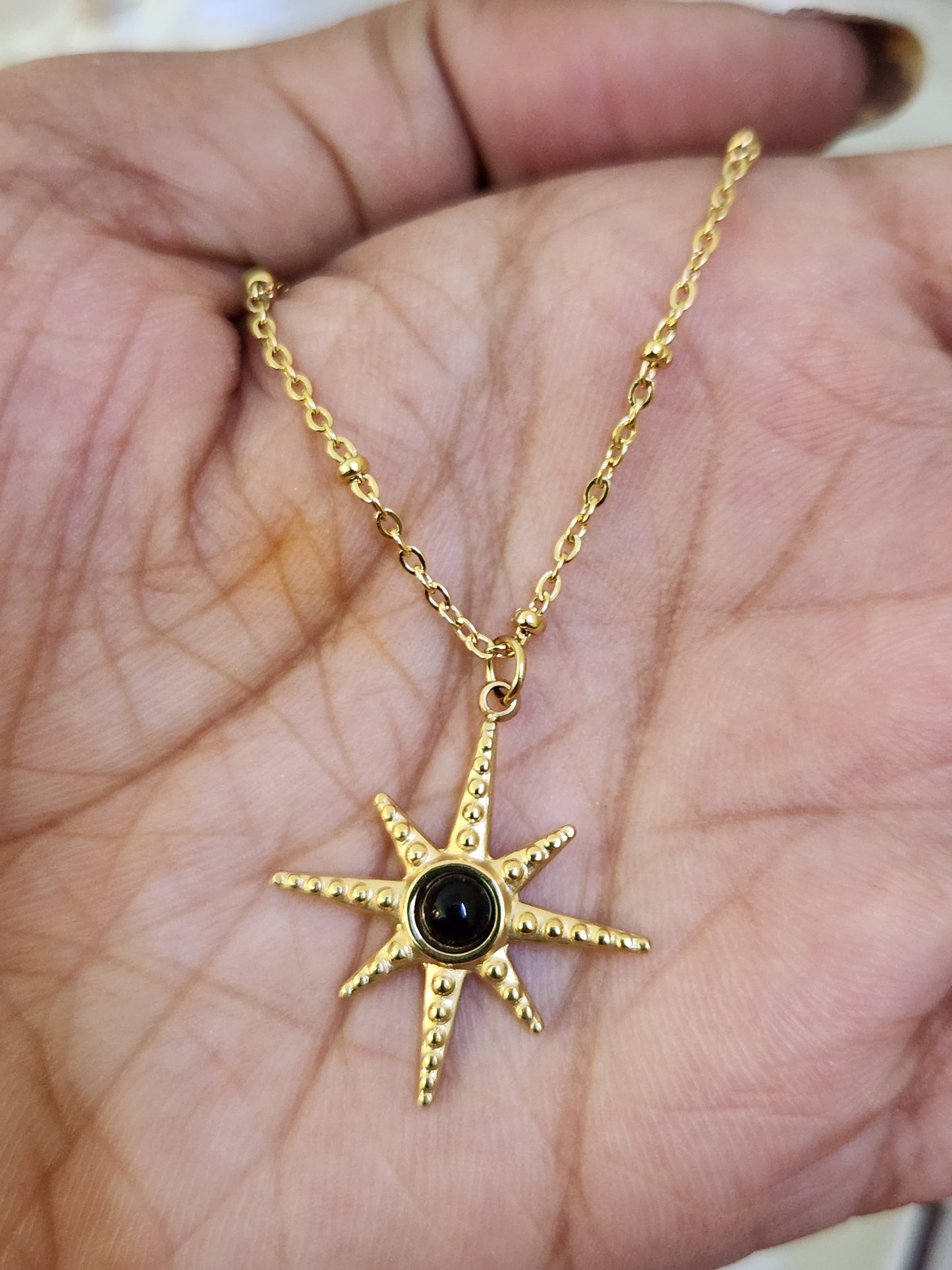 Bright Black Star Necklace
