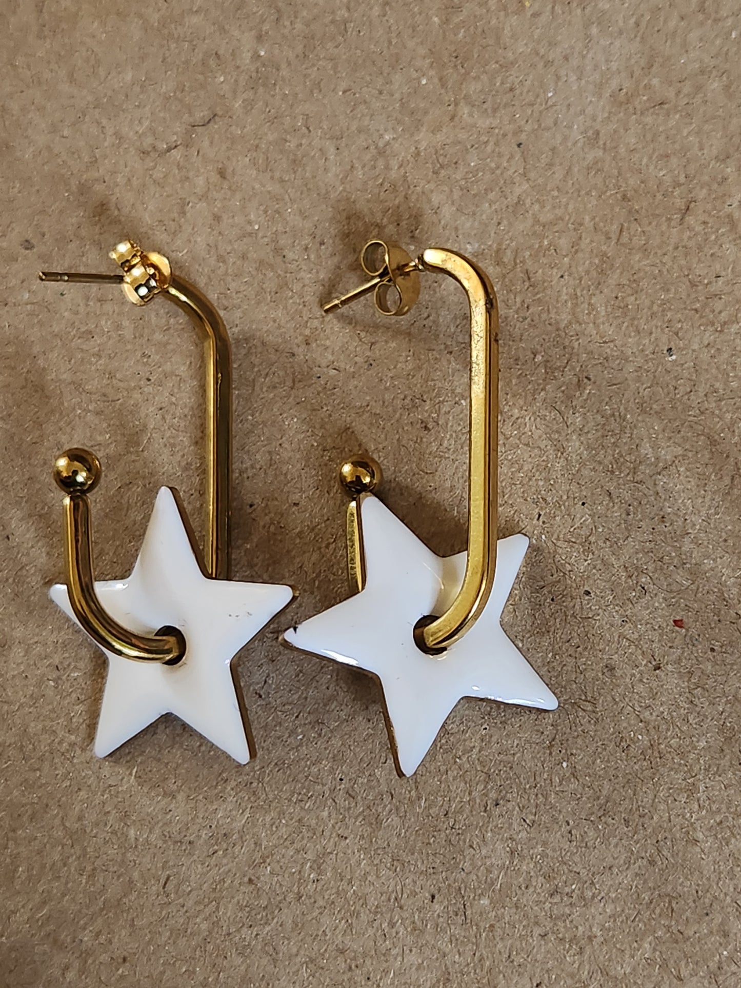 White Star Retro Earrings
