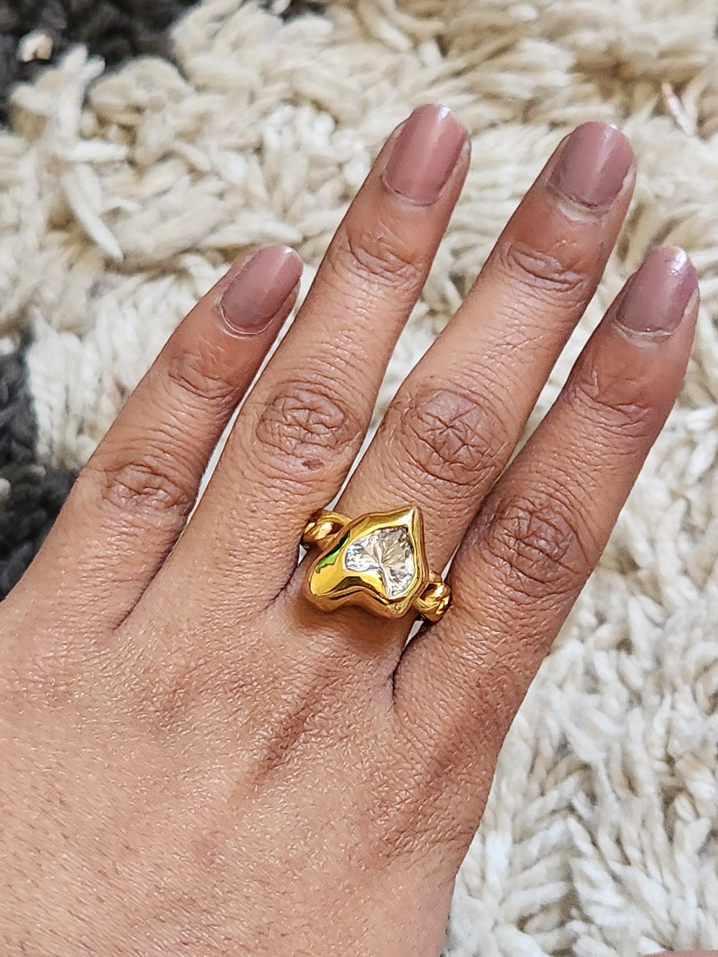 Chunky Heart Crystal rings