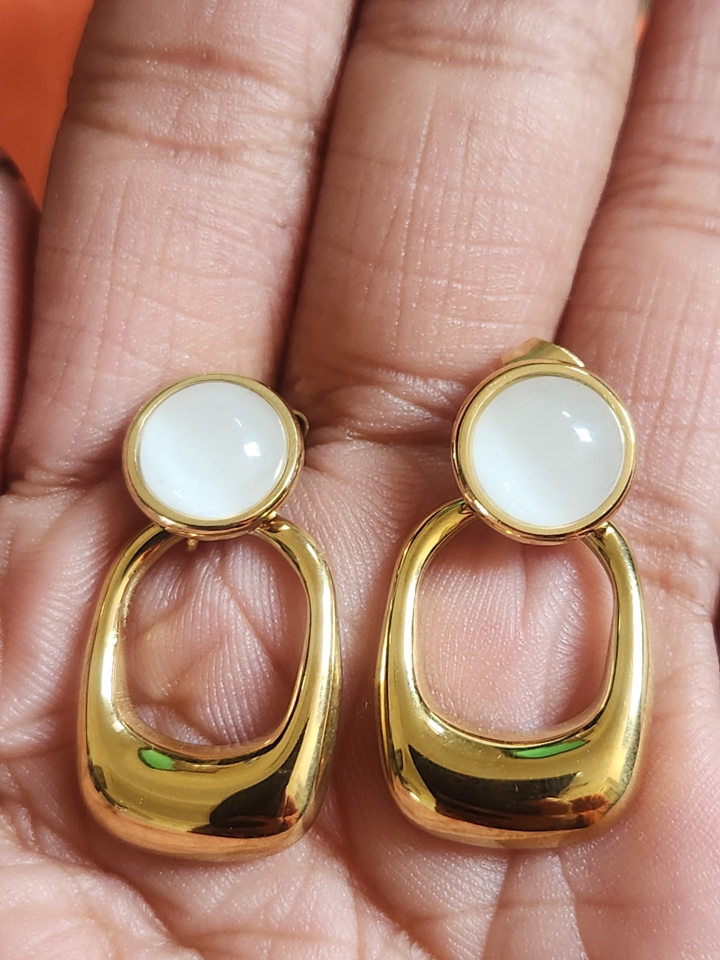 Pearl Square Earrings