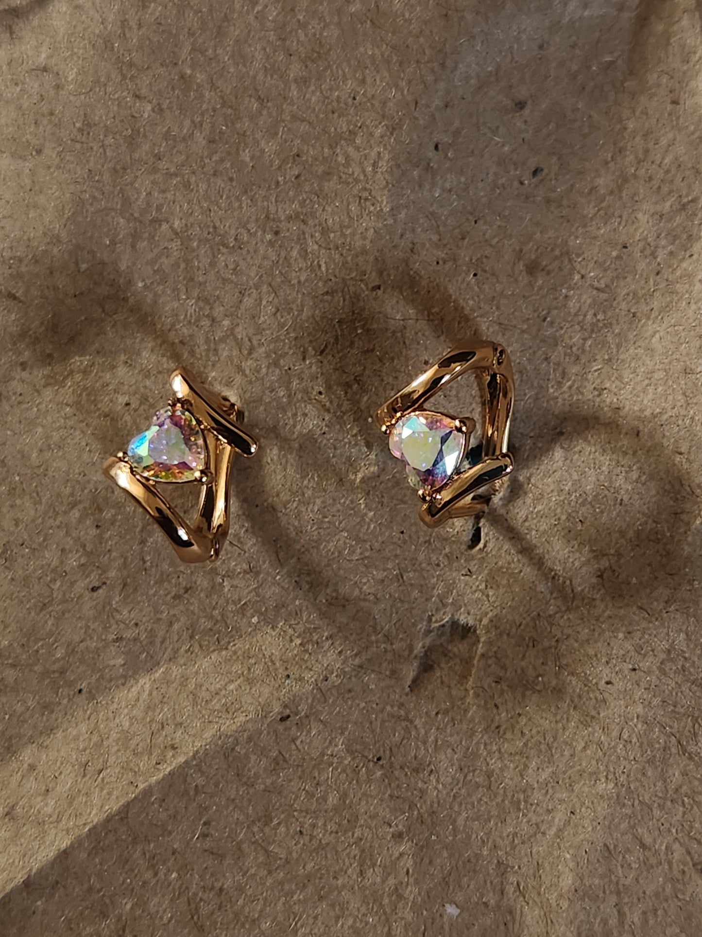 Multi Color Small Heart Earrings