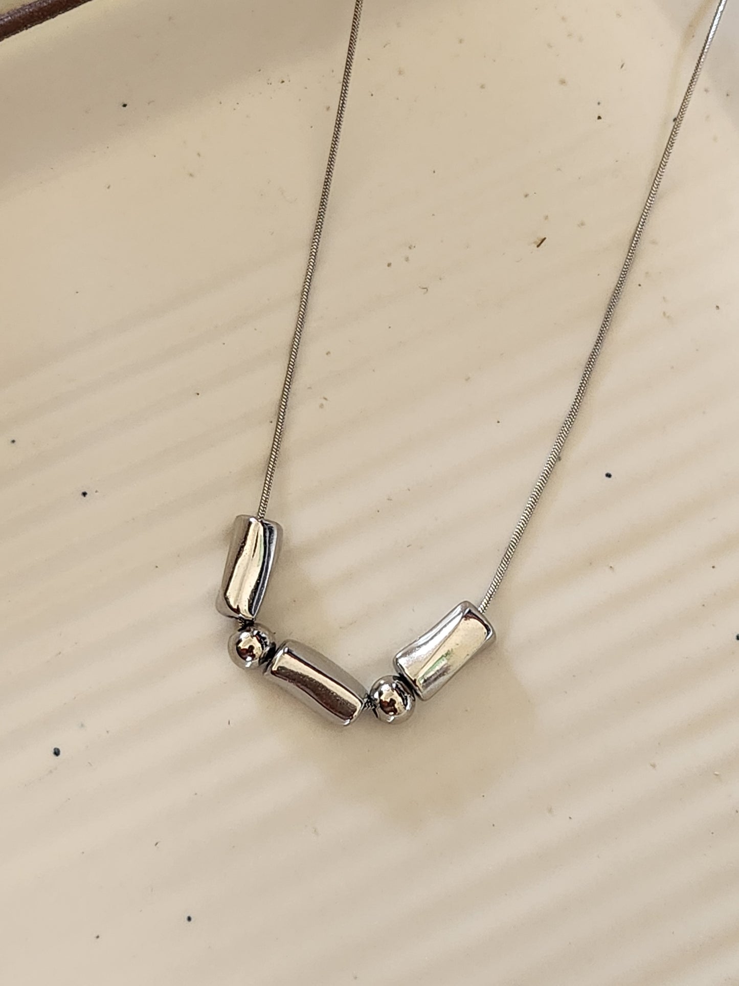 Blocks &Spheres Chain Necklace