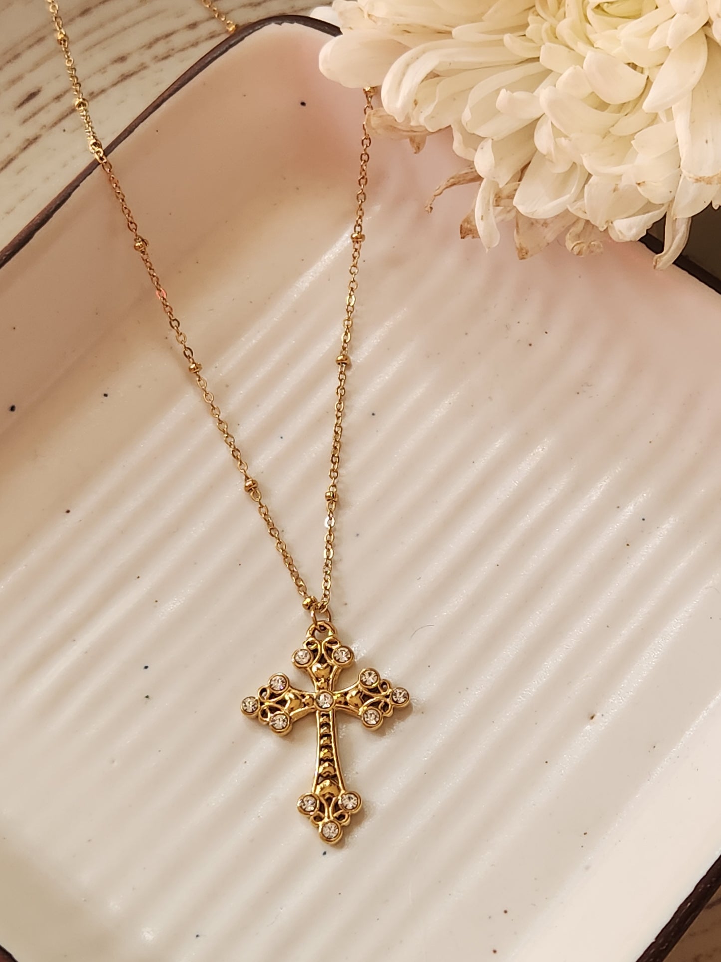 Zircon Cross Necklace