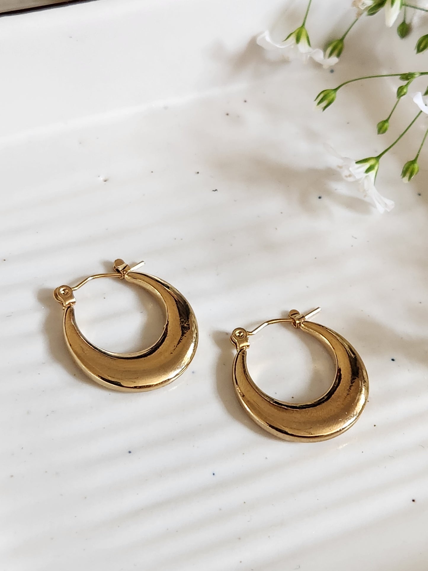 Round Golden Hoops