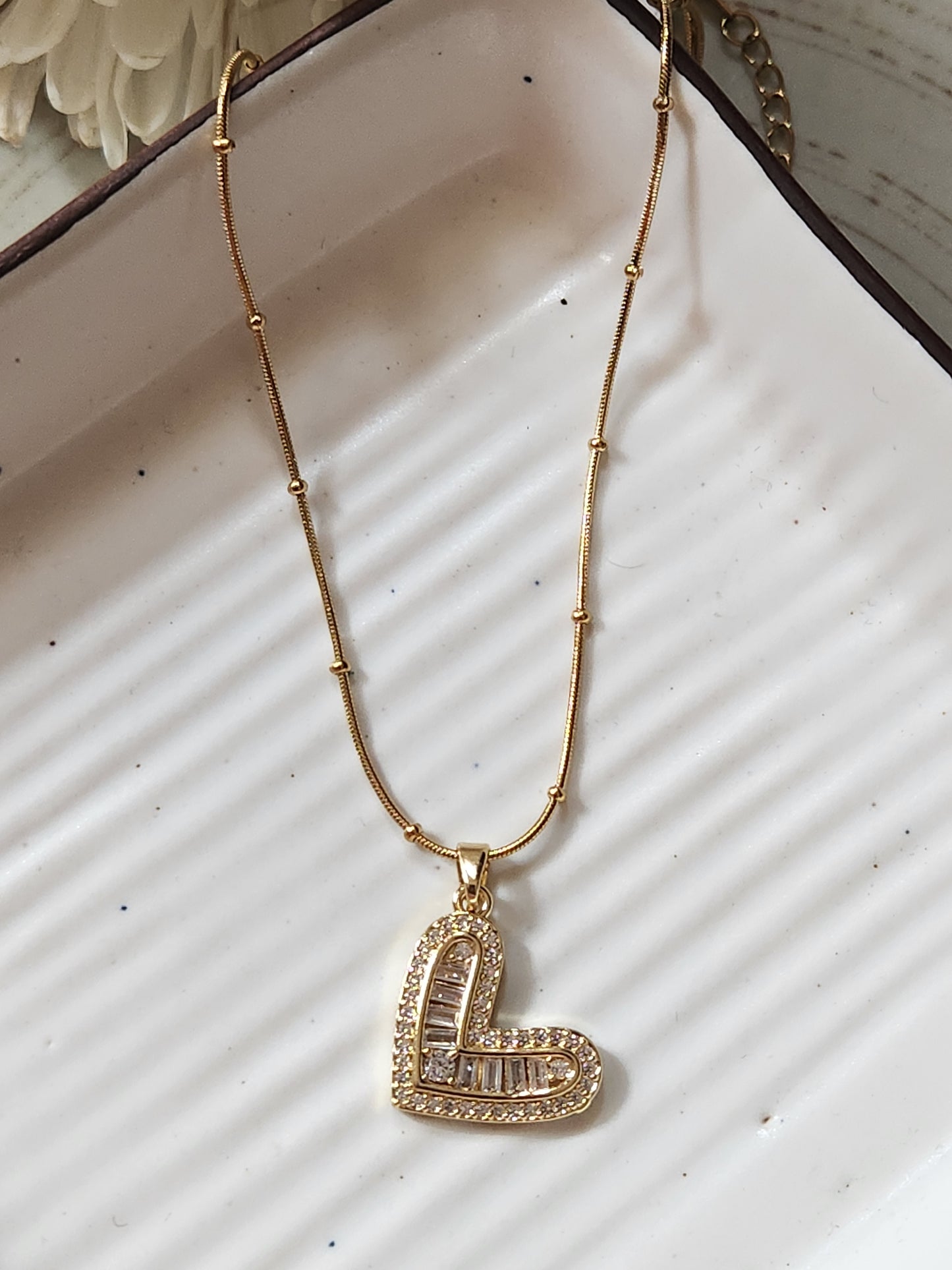 Heart& Zircon Necklace