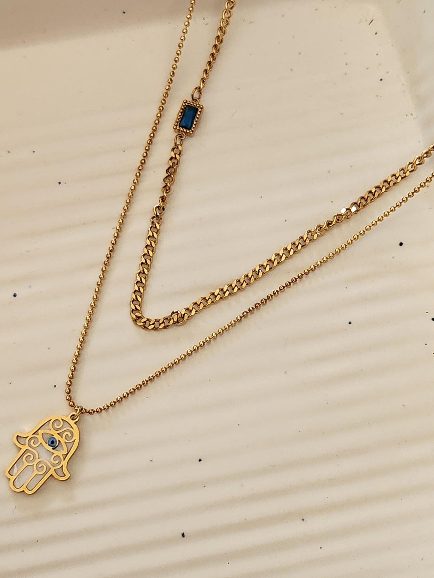 Hmsa Blue Layered Necklace