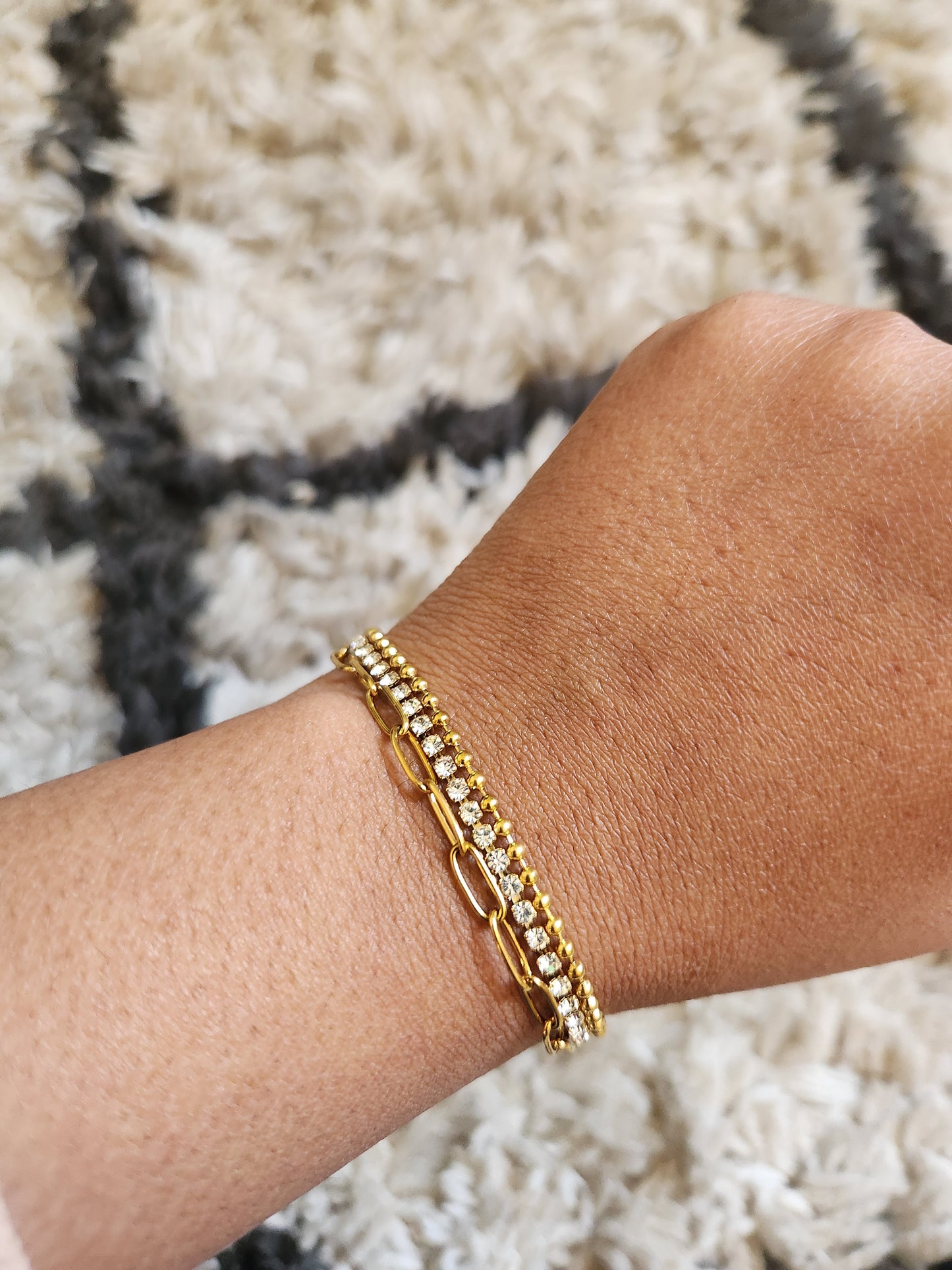 Buckle Chain Zircon Bracelet