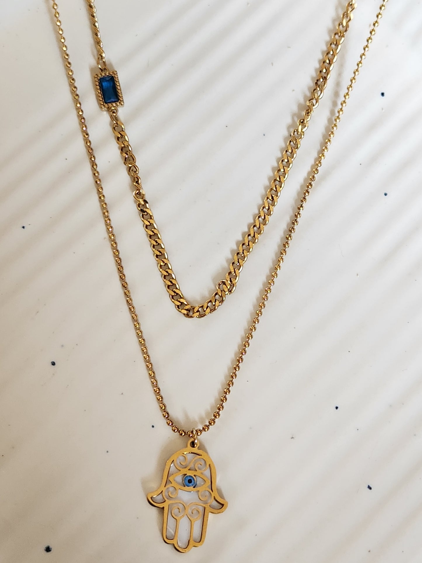 Hmsa Blue Layered Necklace