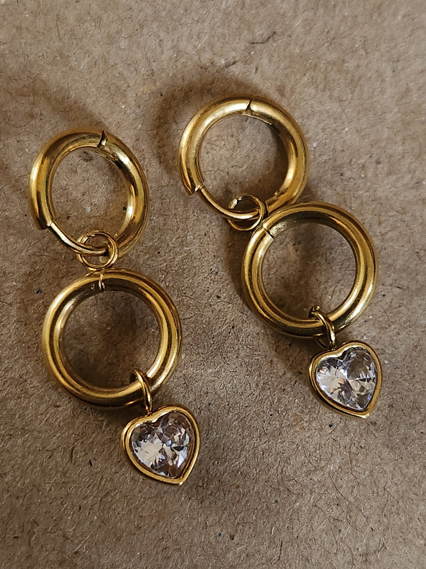 Mini Hoops Heart Dangler