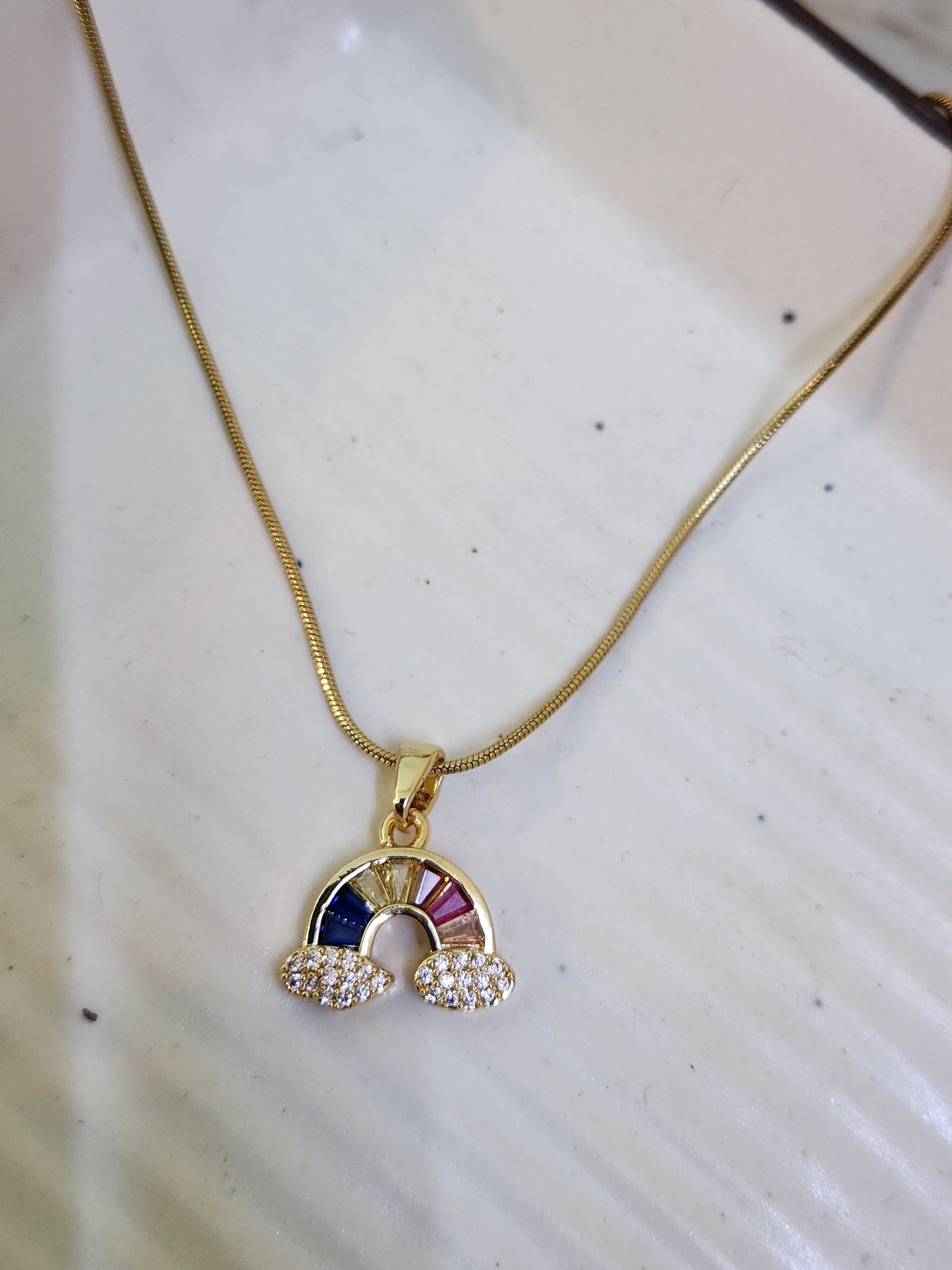 Rainbow Cloud With Zircon & Crystal