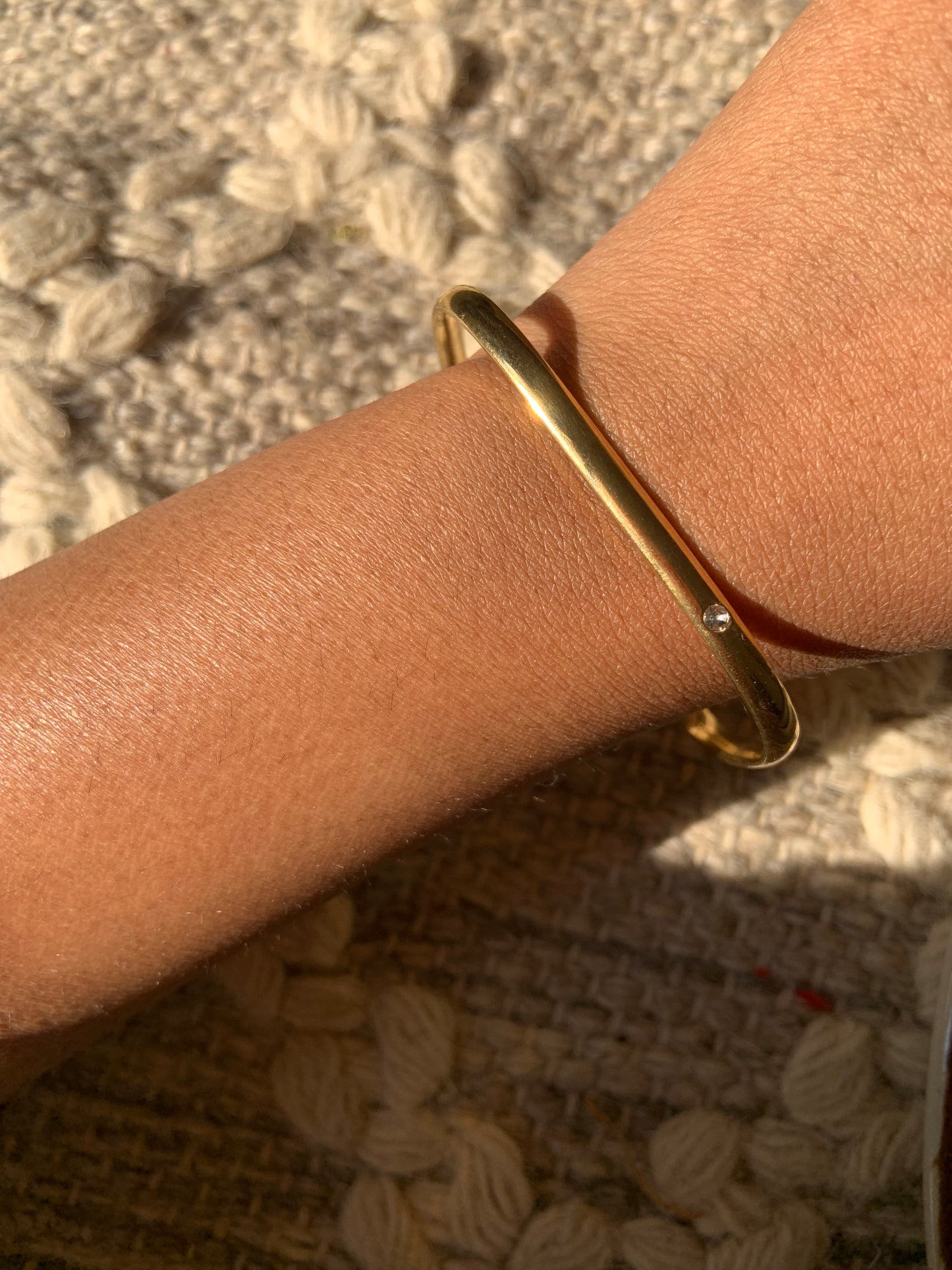 Square Bangle With Zircon