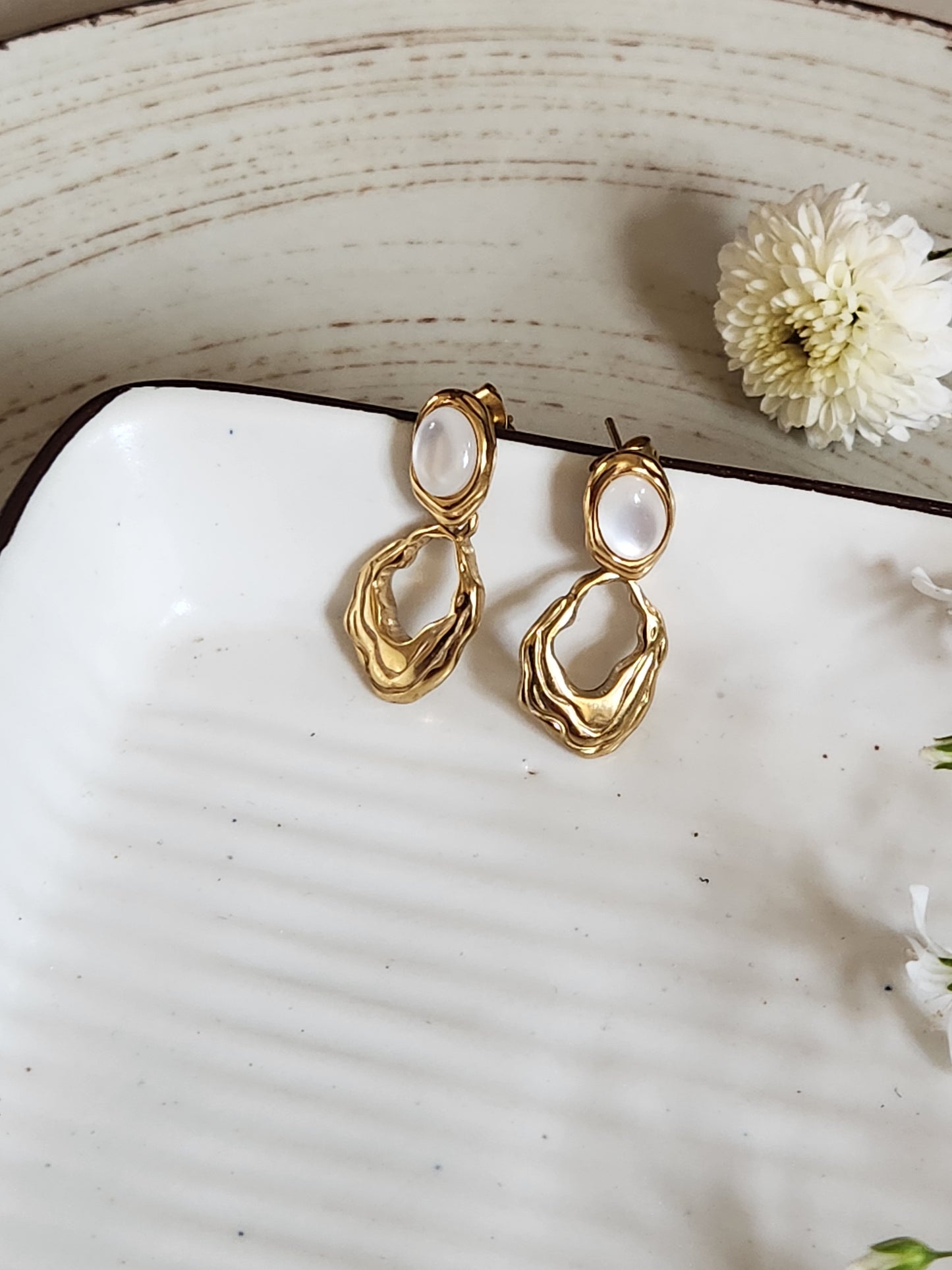Pearl Drop Texture Earrings