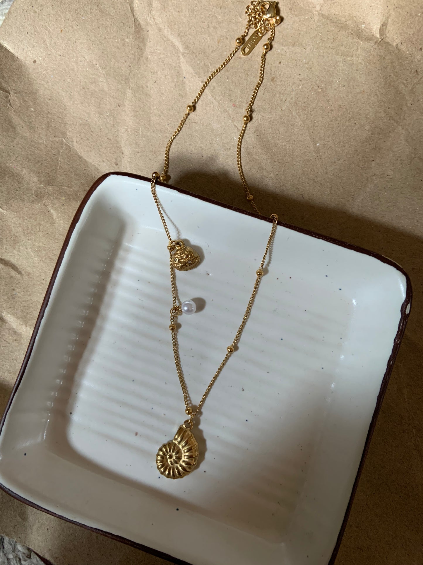 Pearl Oyster & Fead Necklace