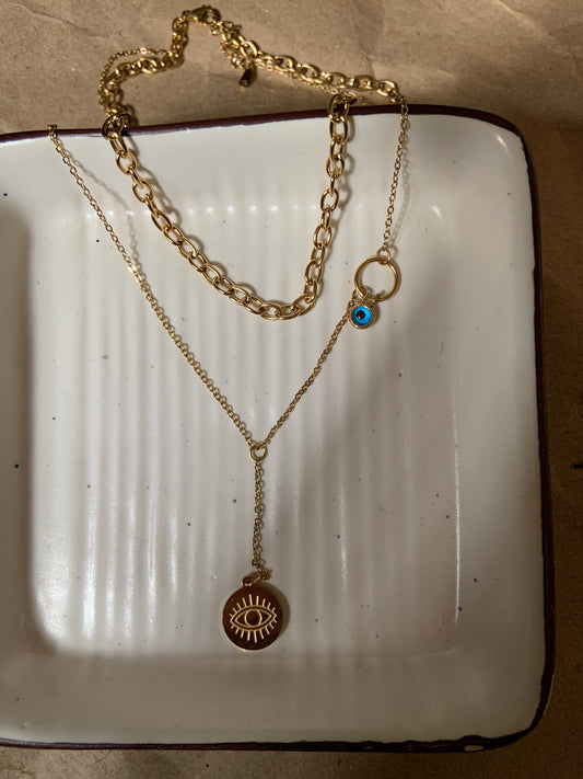 Evil Eye Multi Crystal Necklace
