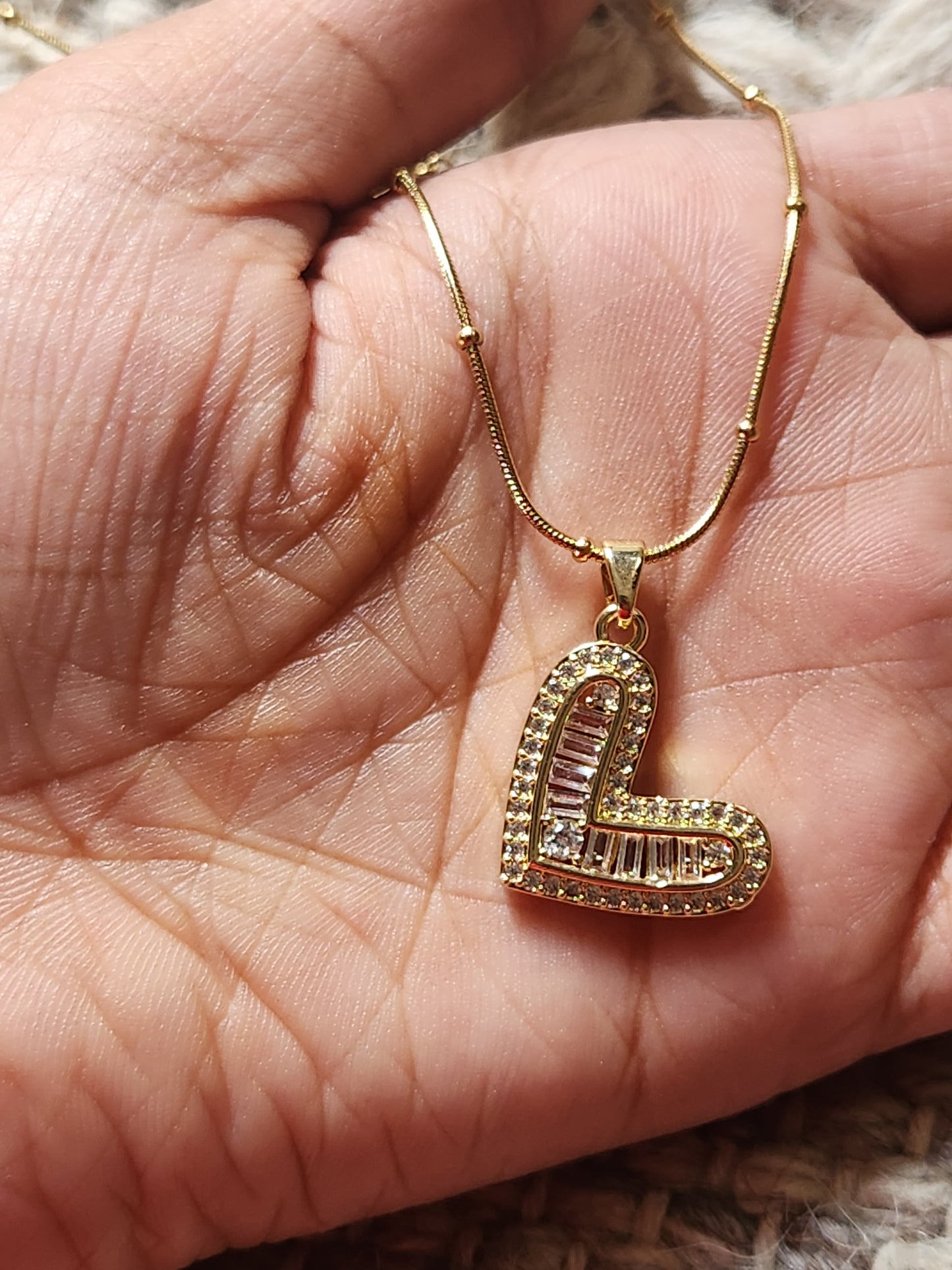 Heart& Zircon Necklace