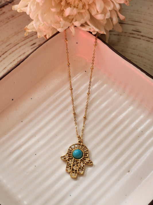 Hamsa With & turkish Necklace