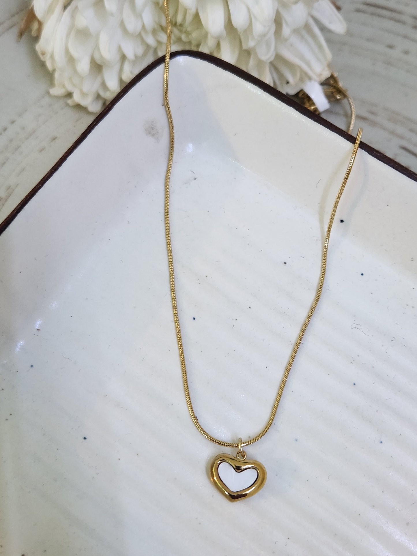 Little Heart Necklace With Pearl