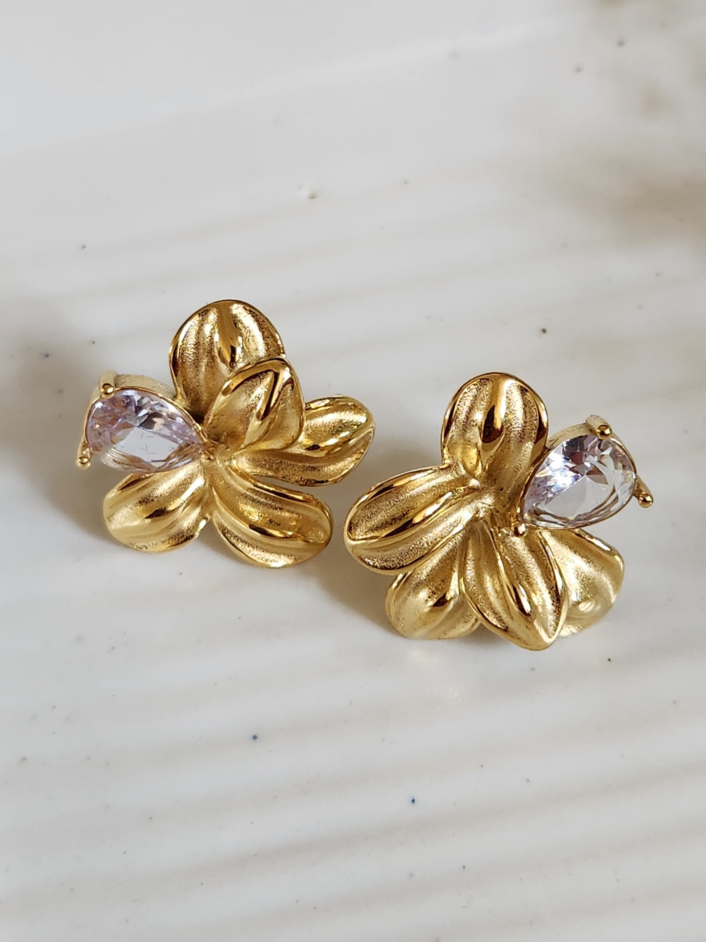 Floral Crystal Camellia Studs