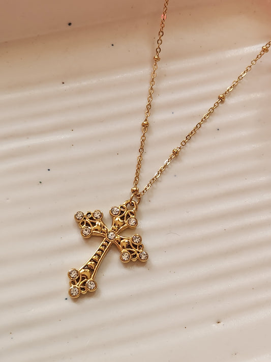 Zircon Cross Necklace